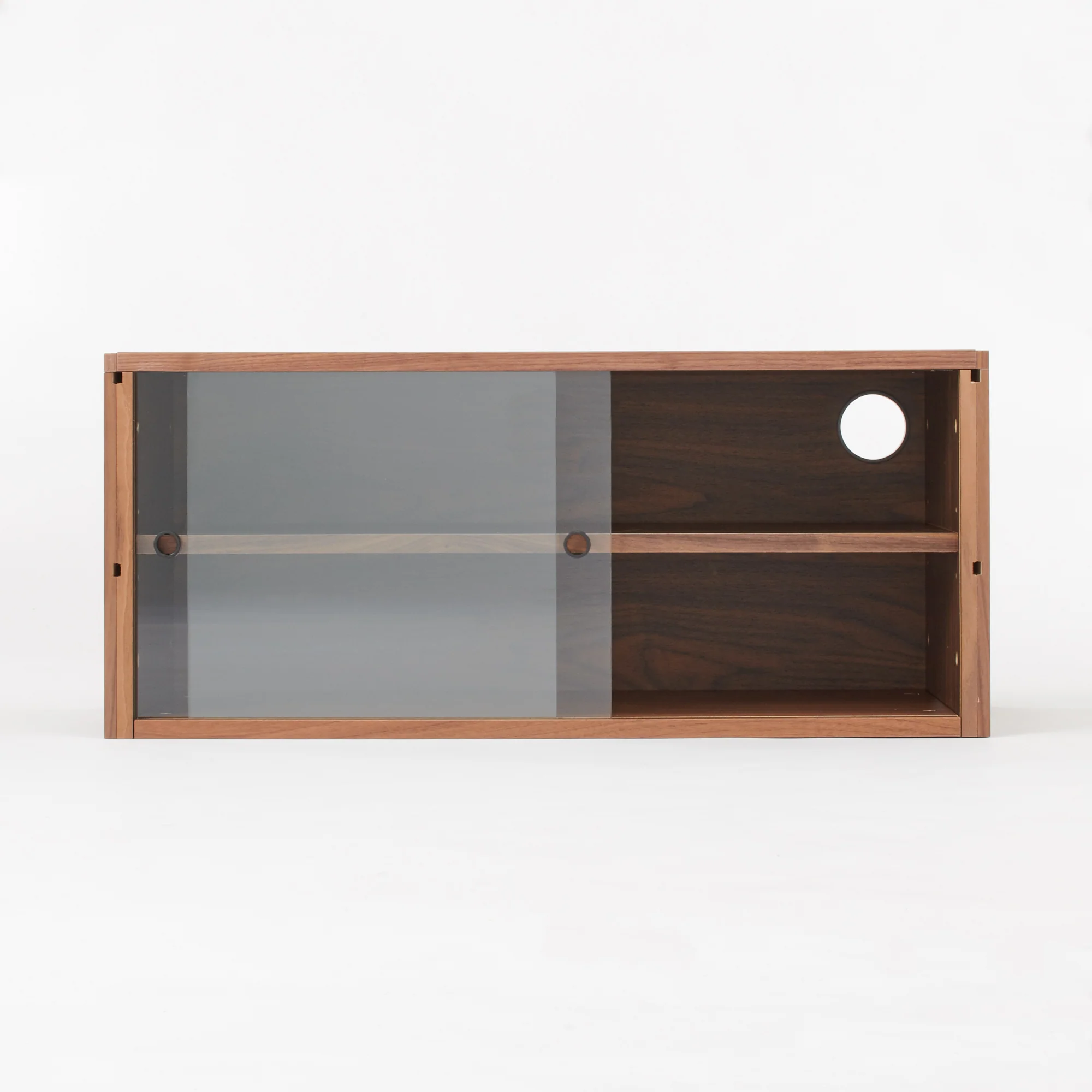 SUS Shelving Unit Box with Glass Door - Walnut - Image 11