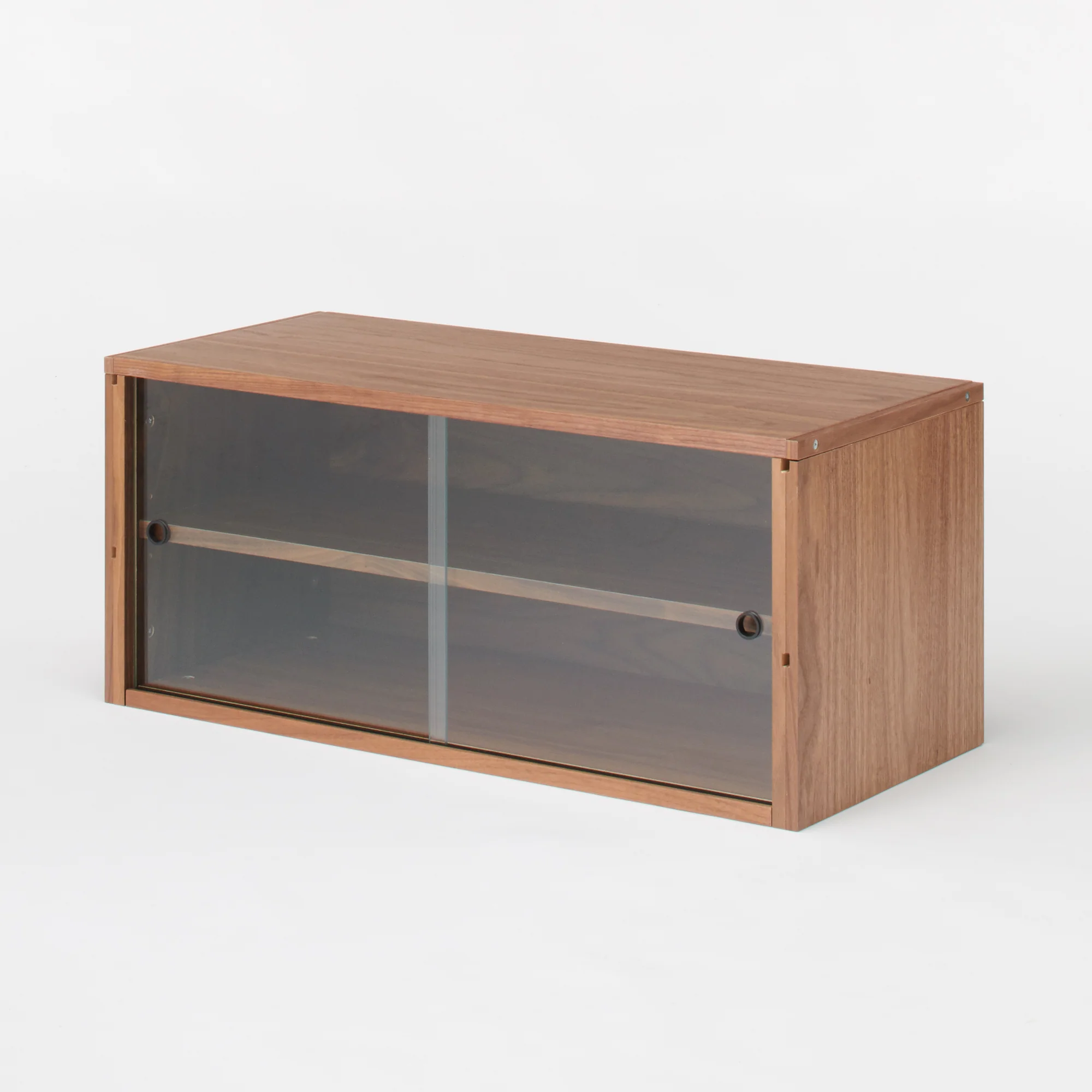 SUS Shelving Unit Box with Glass Door - Walnut - Image 6