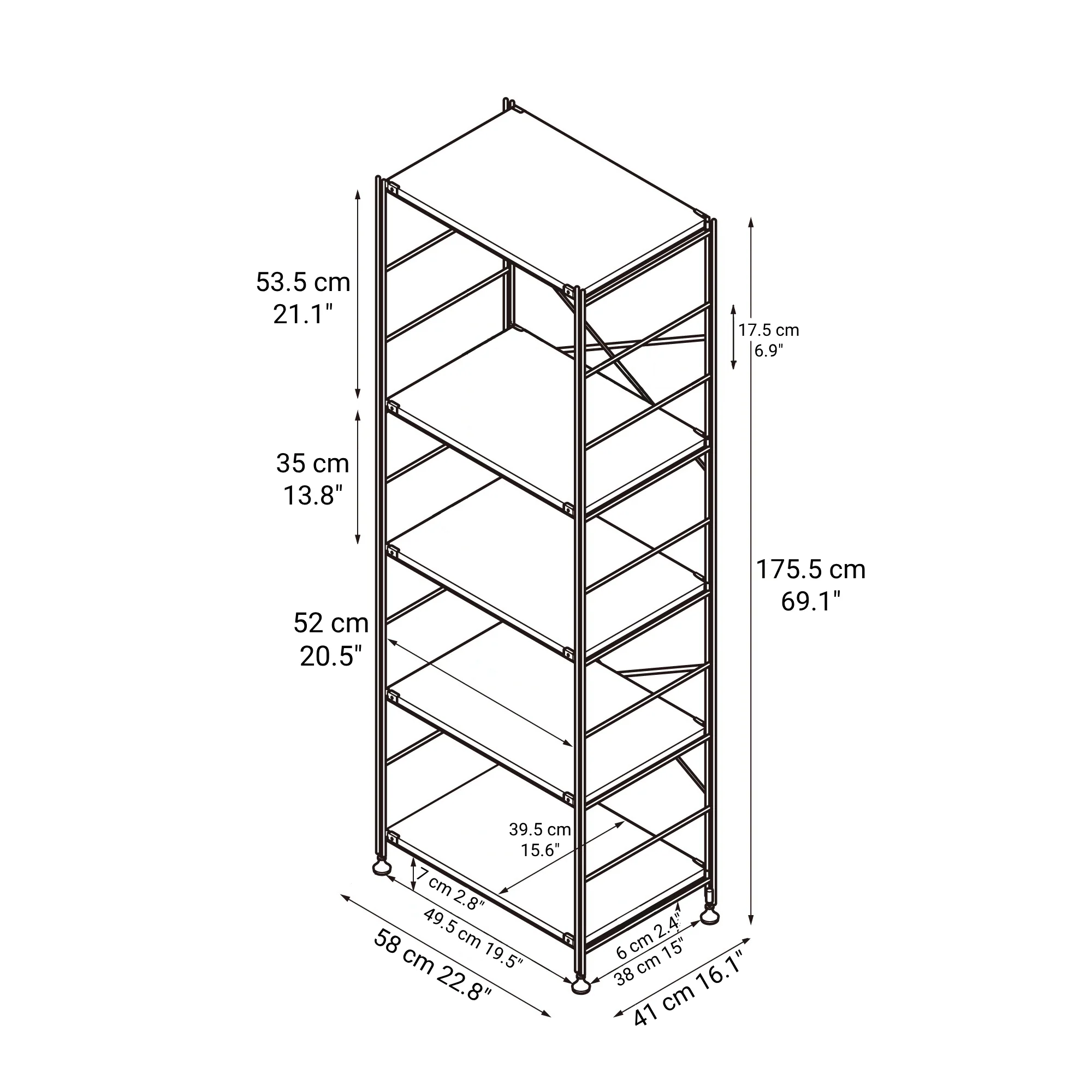 SUS Shelving Unit - Stainless Steel - Regular - Large - Image 3