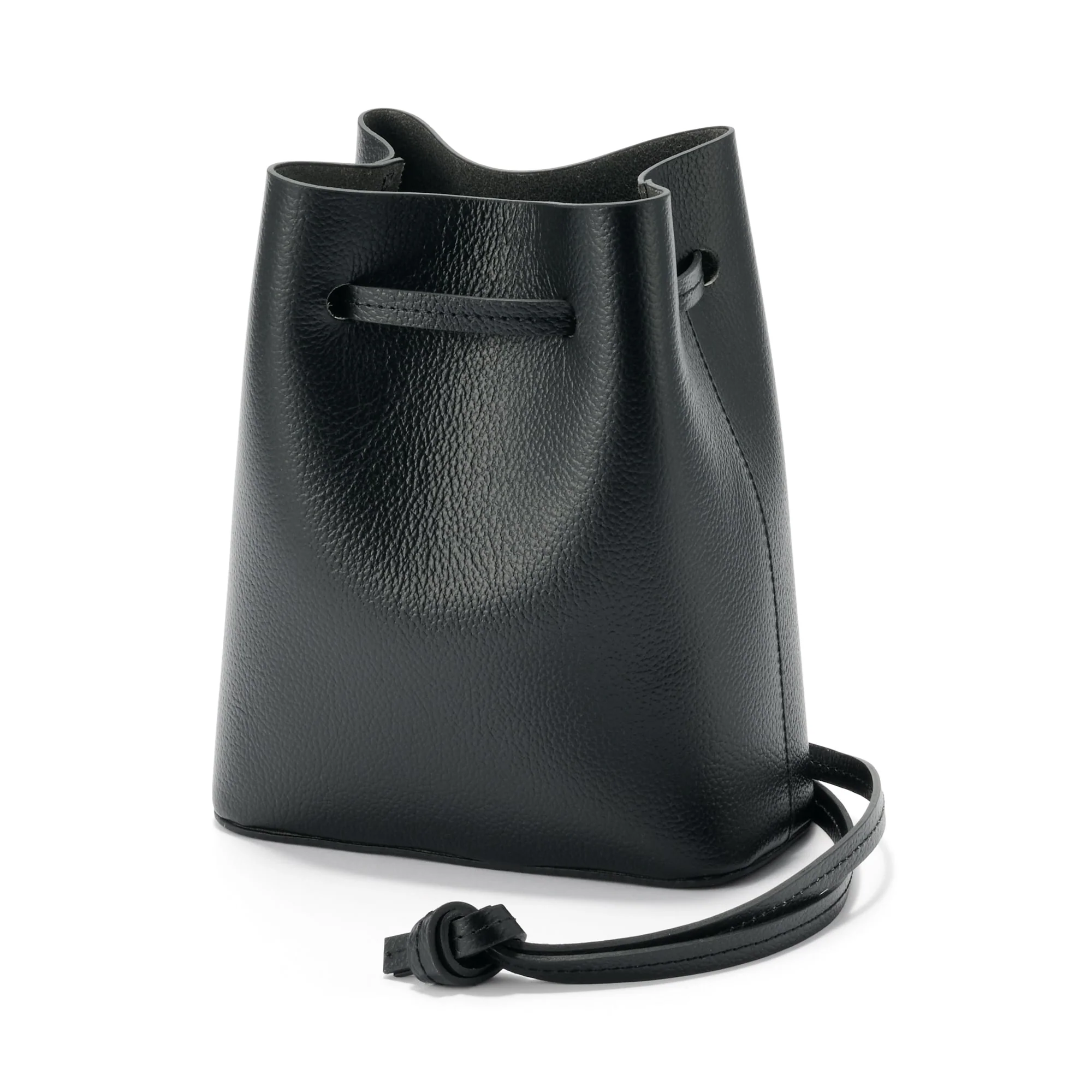 Tanned Leather Drawstring Bag - Image 2