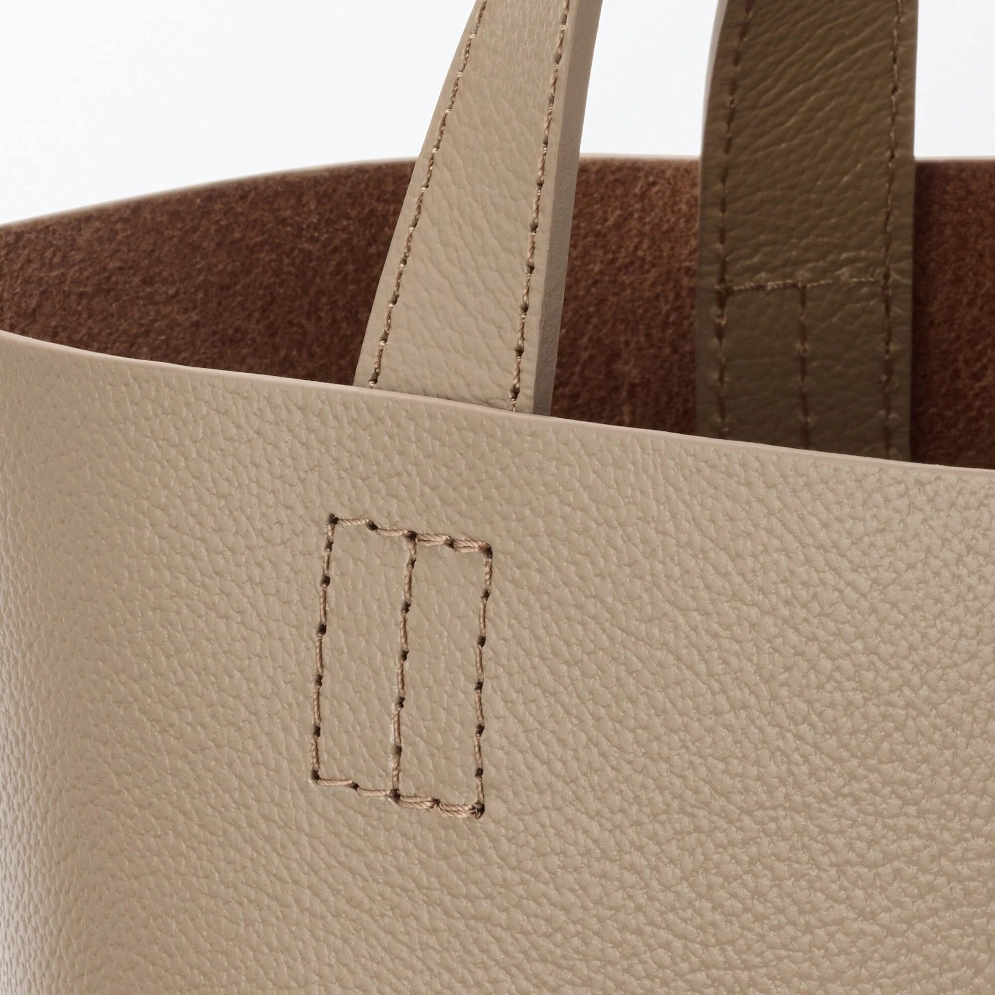 Tanned Leather Mini Tote Bag - Image 8
