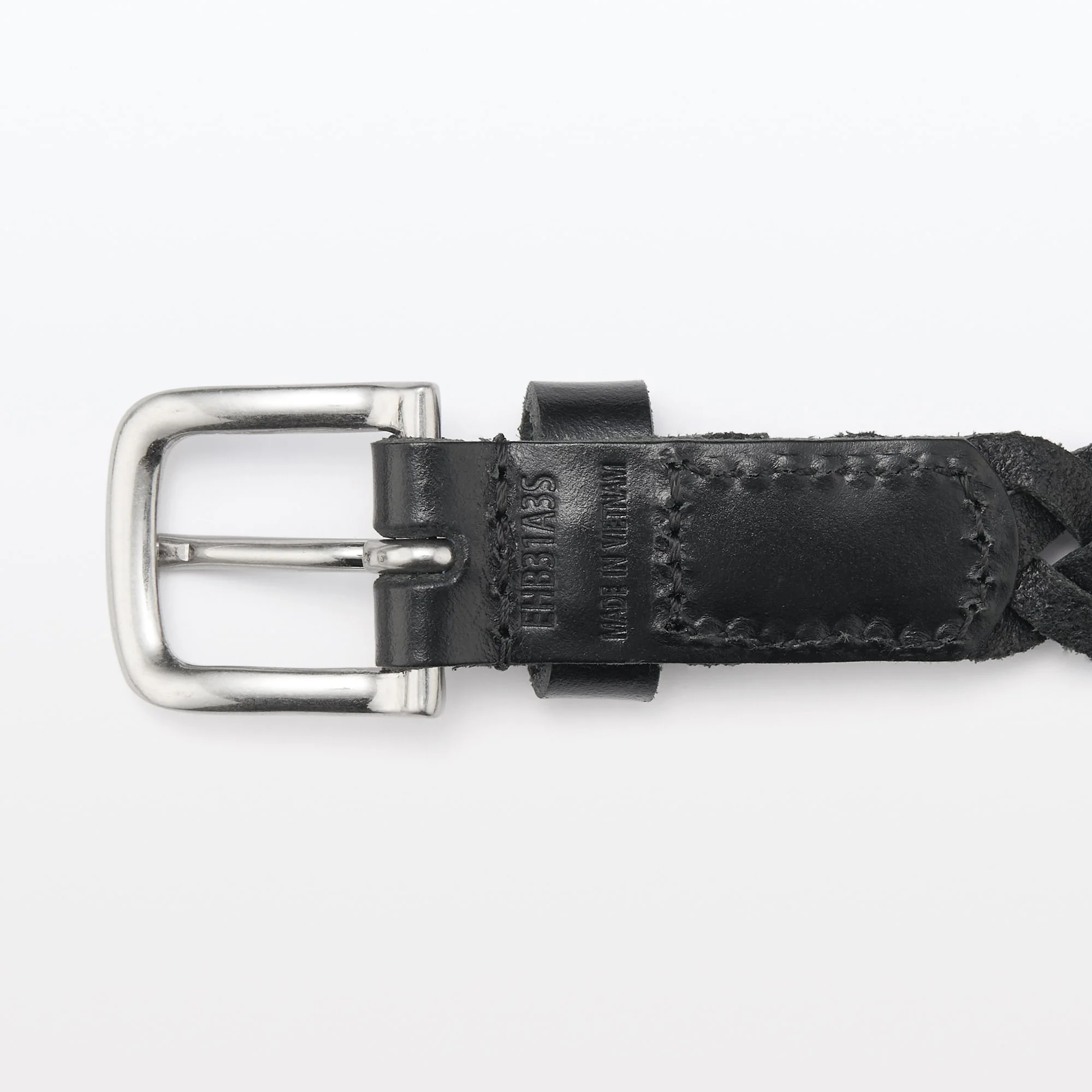 Vegetable Tanned Leather Slim Mesh Belt - Image 13