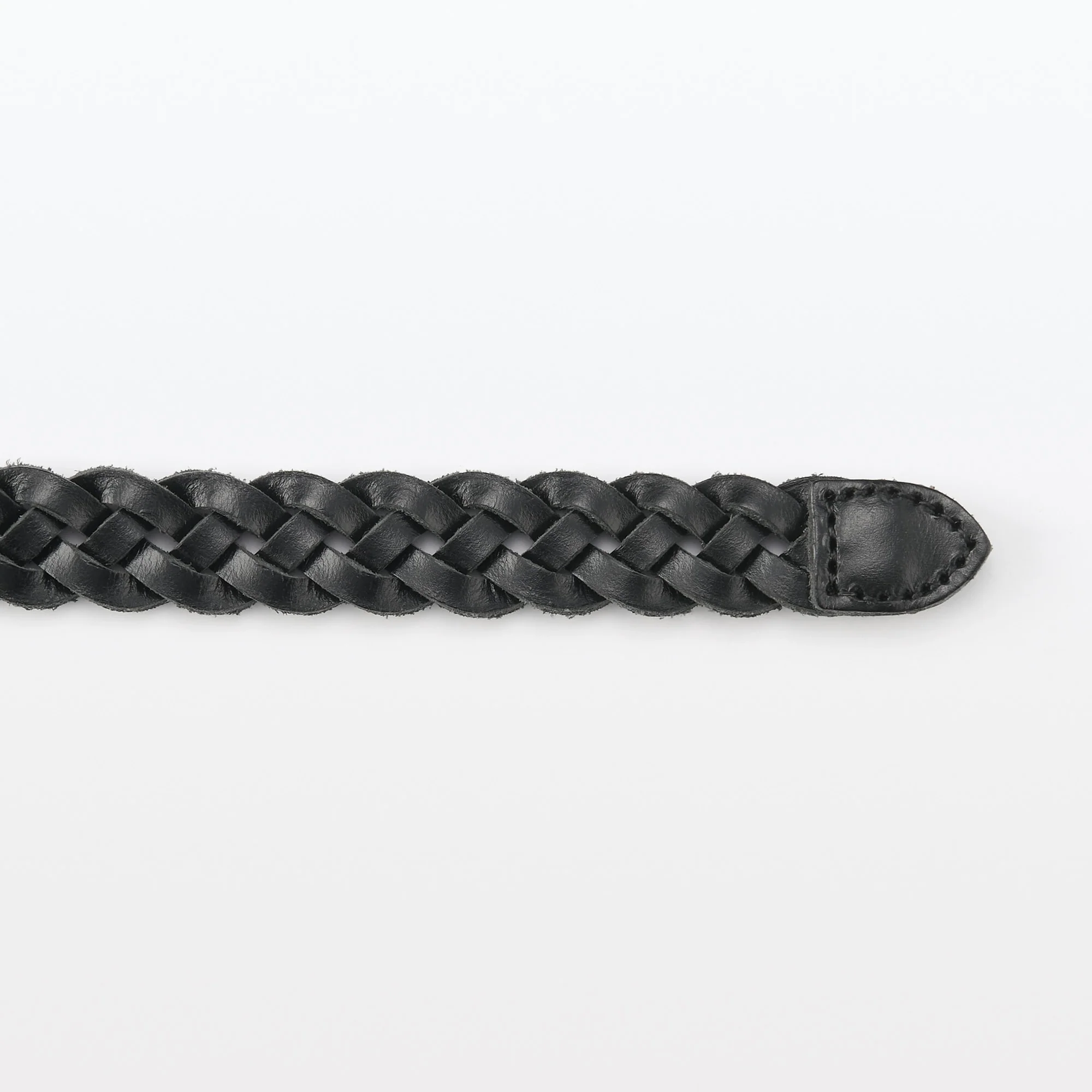 Vegetable Tanned Leather Slim Mesh Belt - Image 14