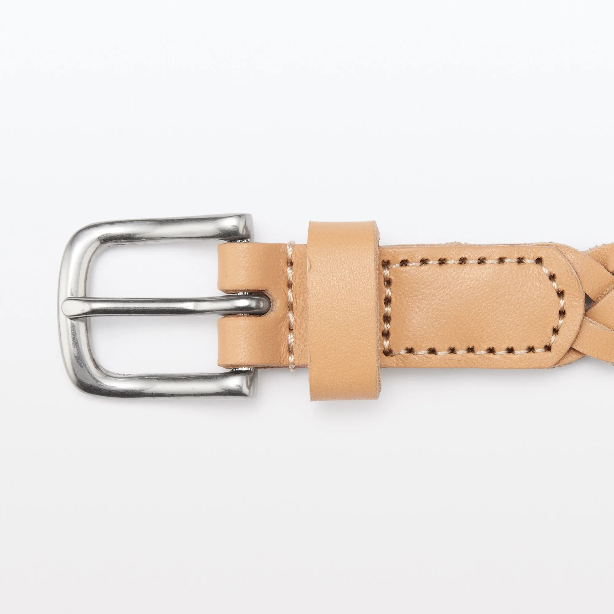 Vegetable Tanned Leather Slim Mesh Belt - Image 17