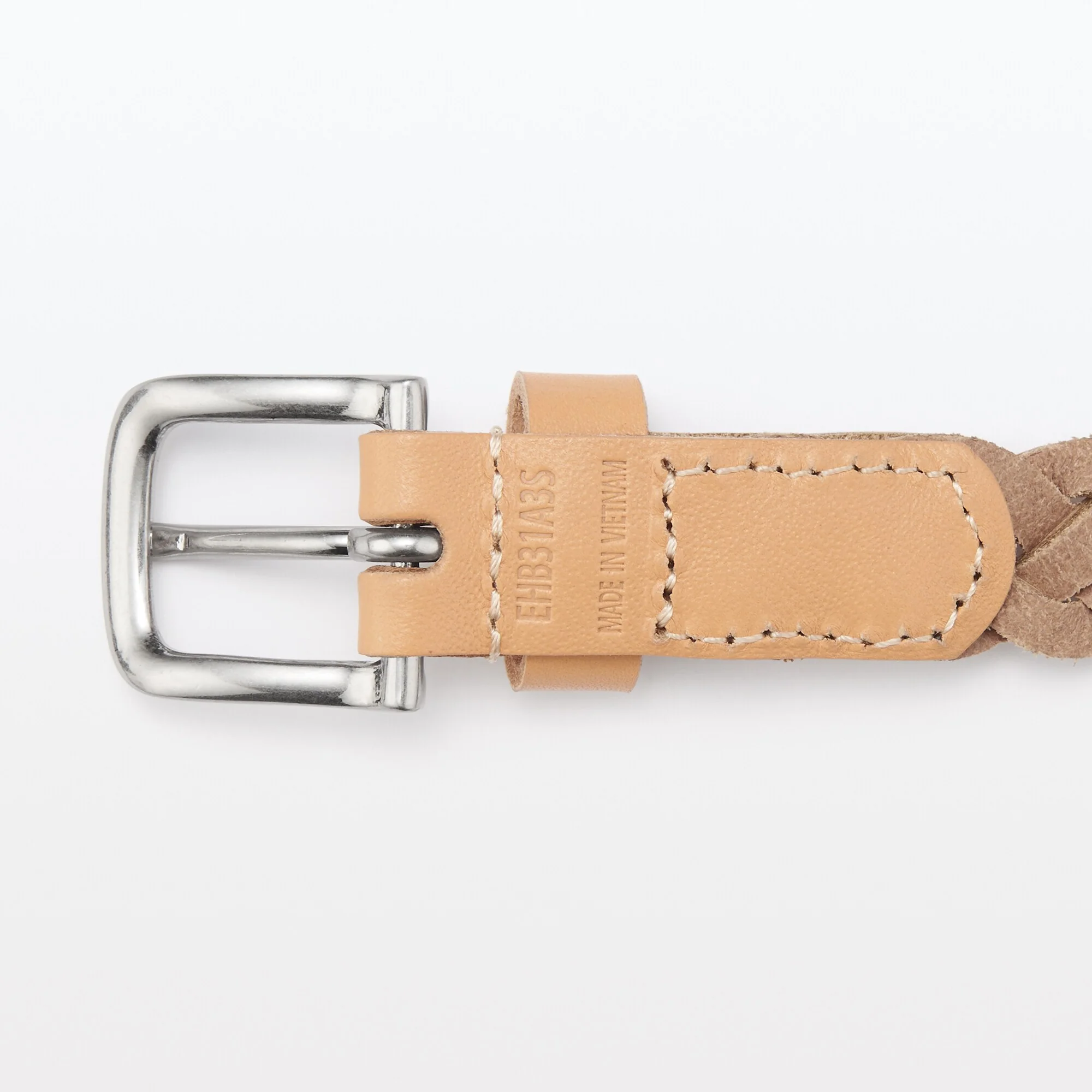 Vegetable Tanned Leather Slim Mesh Belt - Image 18