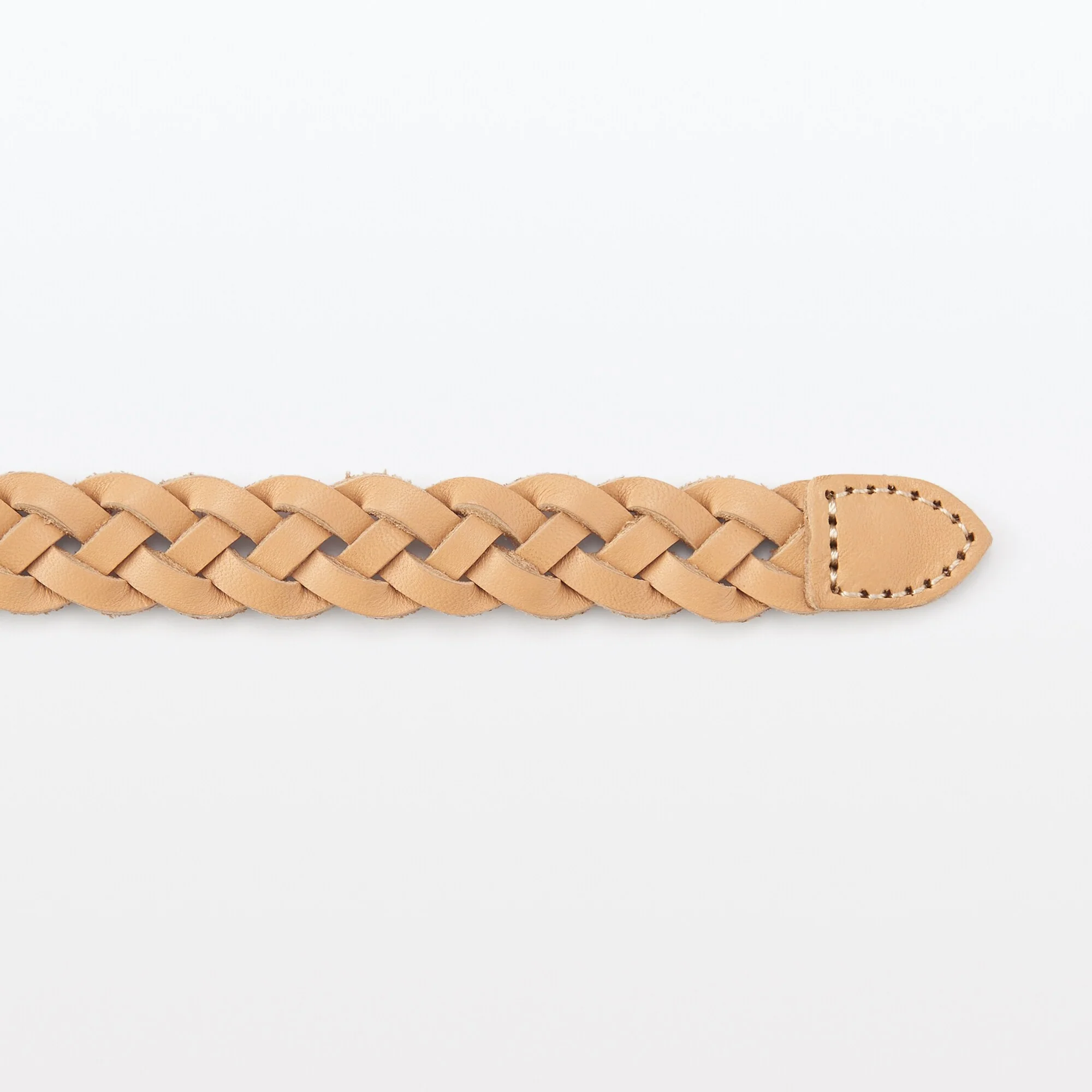 Vegetable Tanned Leather Slim Mesh Belt - Image 19