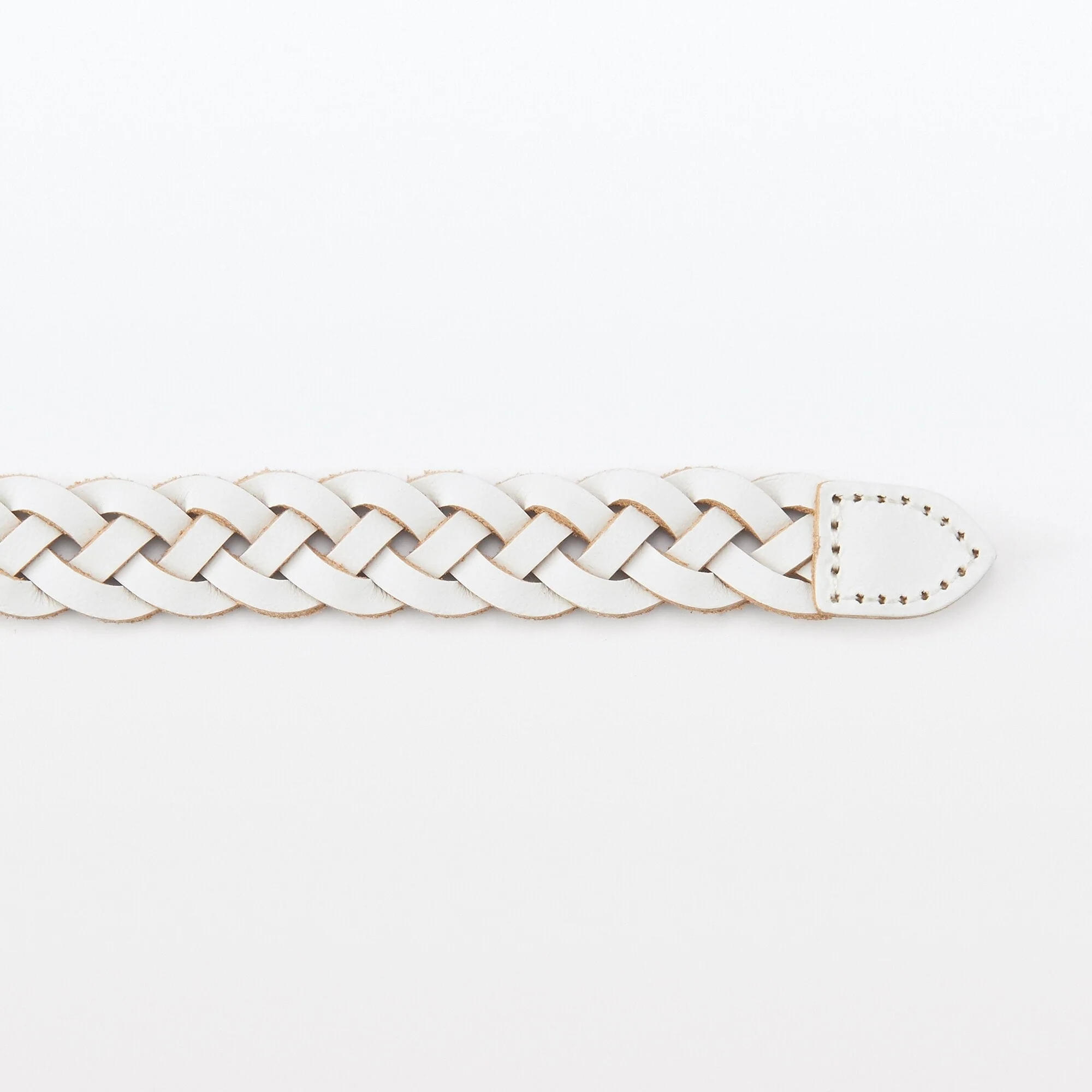 Vegetable Tannin Leather Hand-Knitted Skinny Belt - Image 14