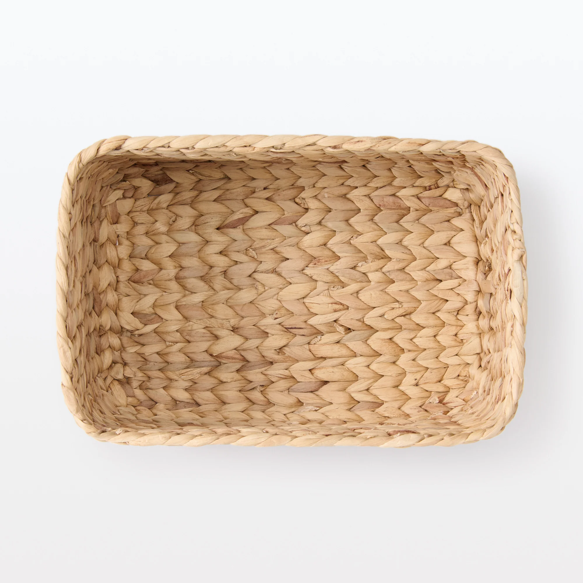 Water Hyacinth Basket - Rectangle - Medium W13.4 x D9.1 x H6.3" - Image 5
