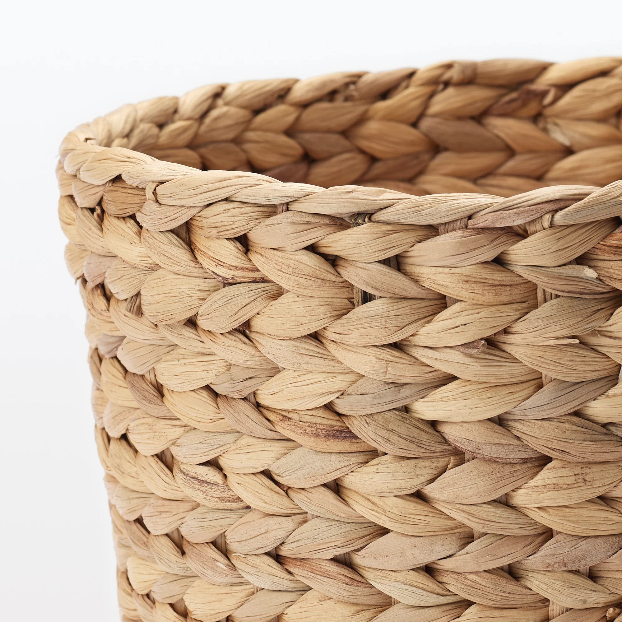 Water Hyacinth Basket - Round - Shallow Dia. 9.8 x H6.3" - Image 4