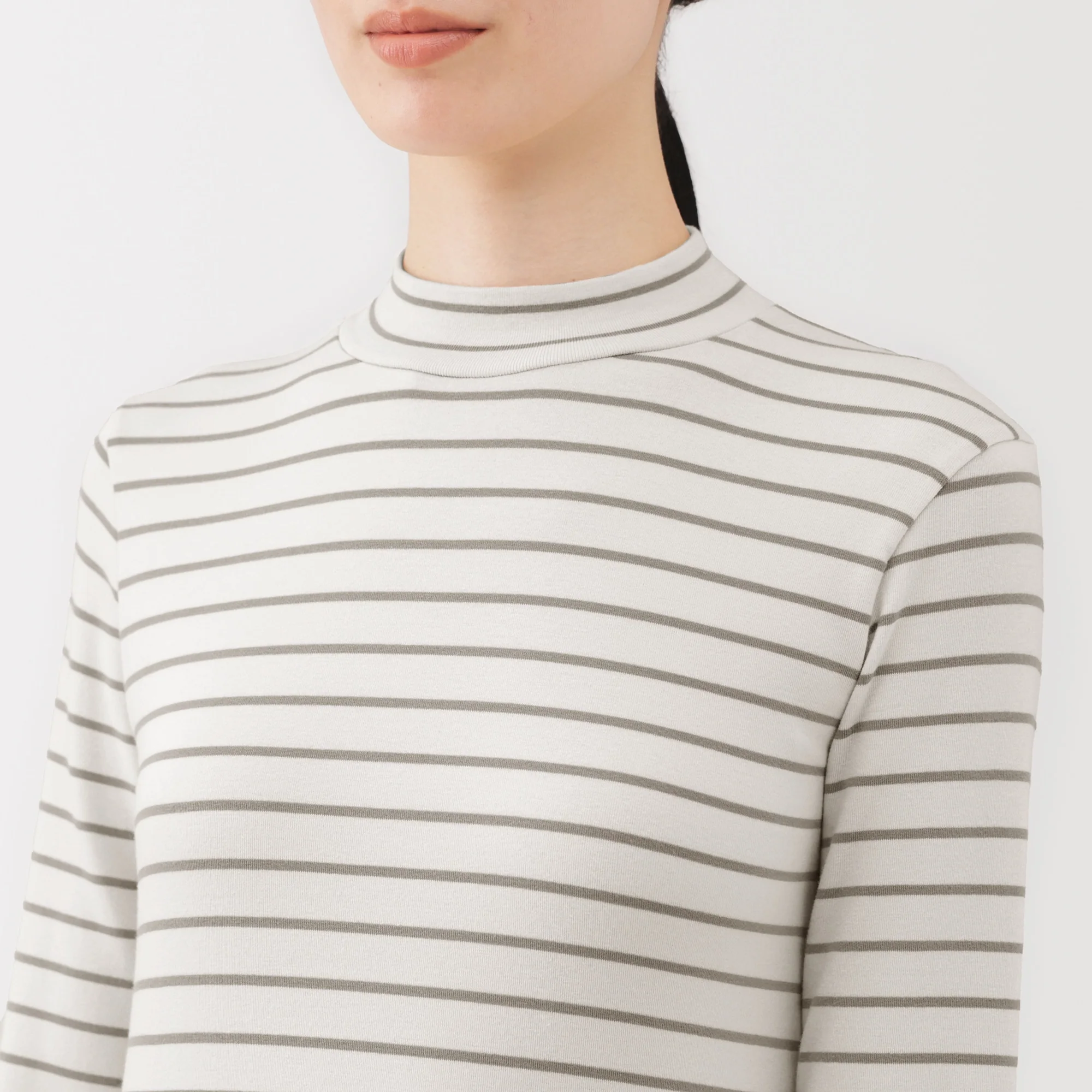 Women's Brushed Ribbed High Neck Long Sleeve T-Shirt - Image 39