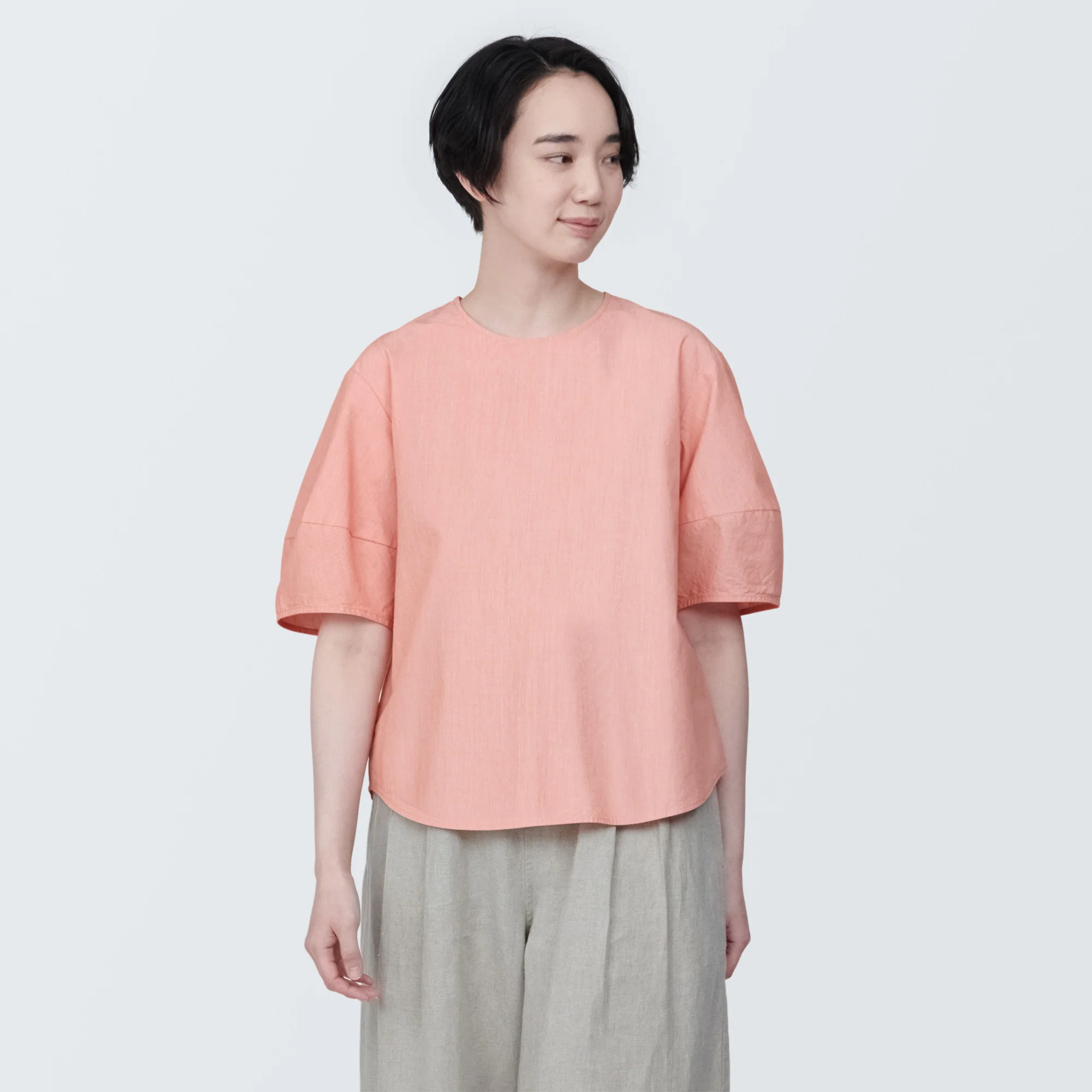 Women's Cool Touch Broadcloth Short Sleeve Striped Blouse - Image 3