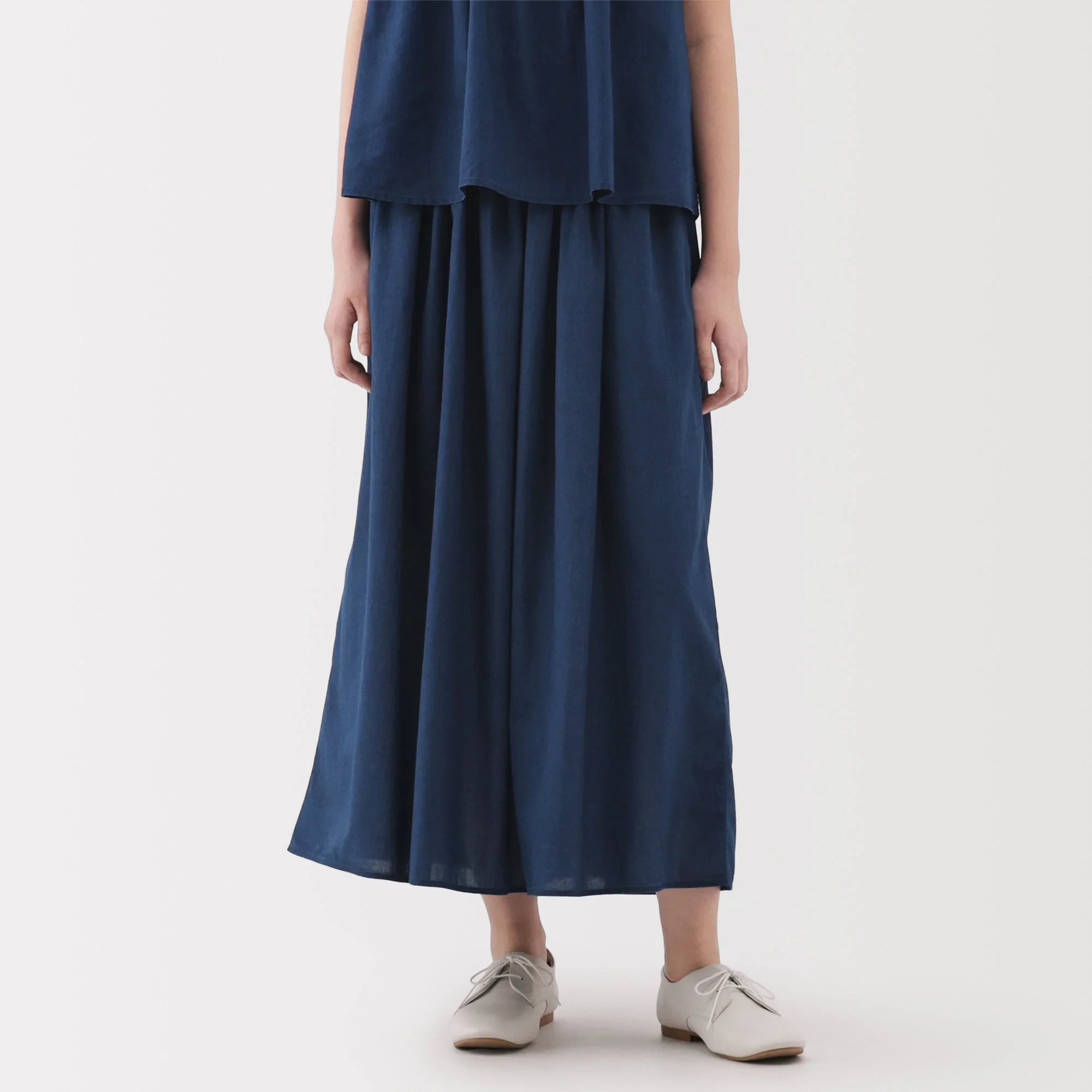 Cotton Voile Gather Maxi-Skirt - Image 3
