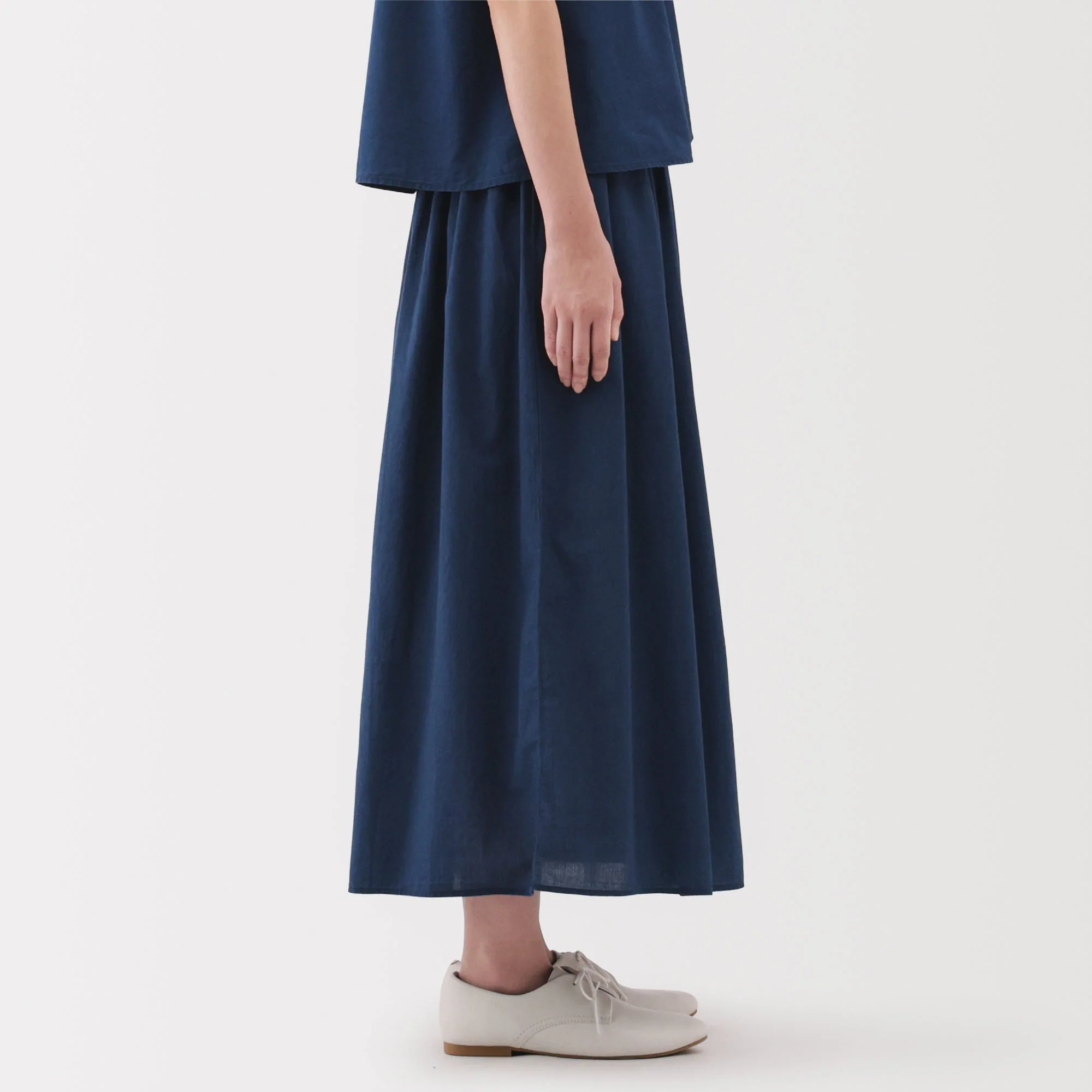Cotton Voile Gather Maxi-Skirt - Image 5