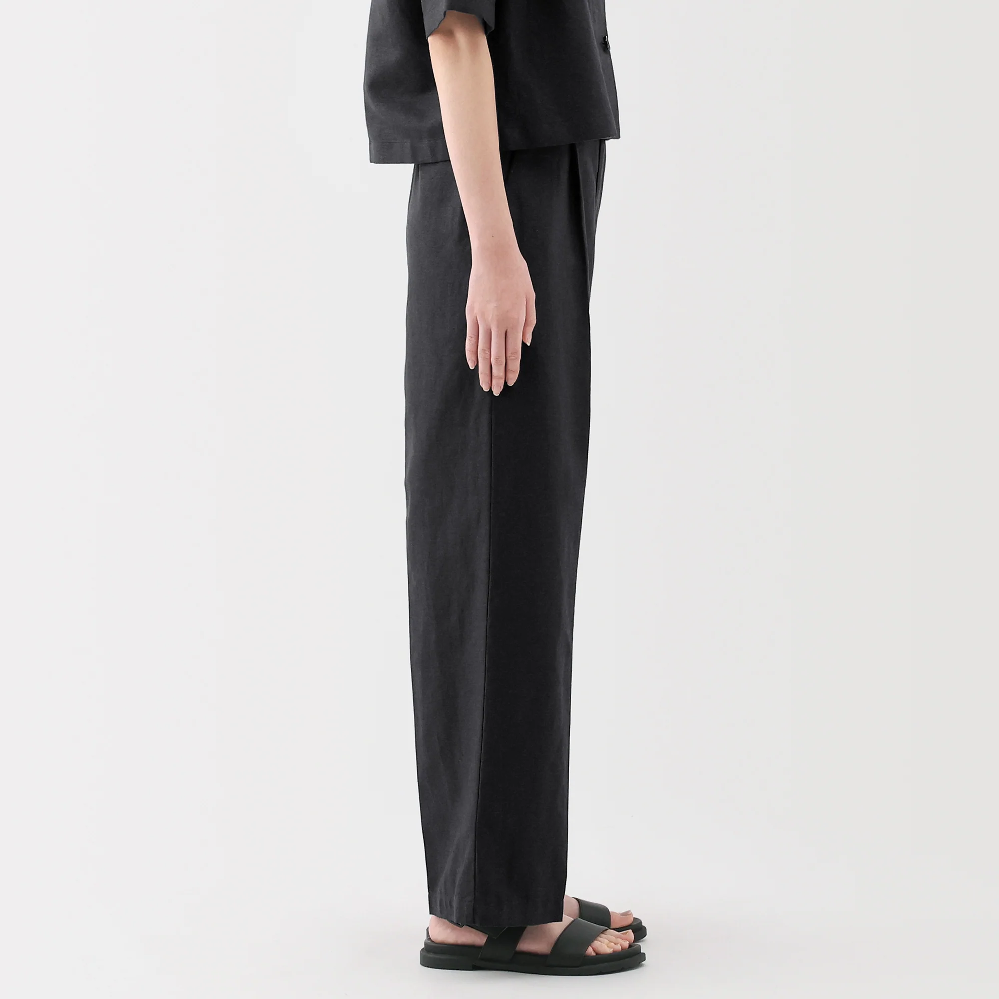 Women's Hemp Blend Twill Darted Wide Pants - Image 5