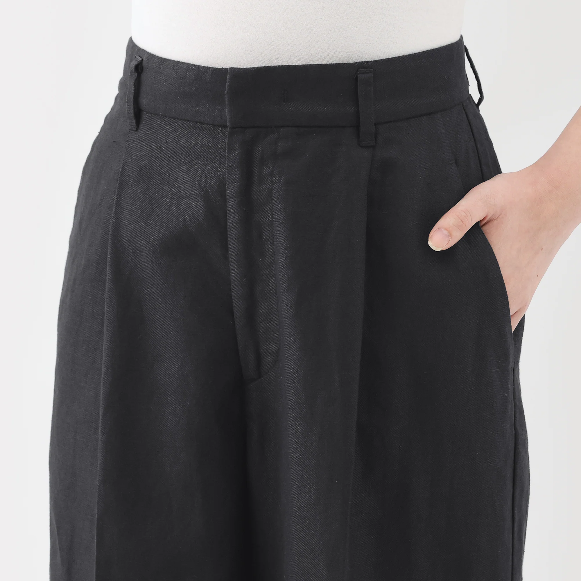 Women's Hemp Blend Twill Darted Wide Pants - Image 7