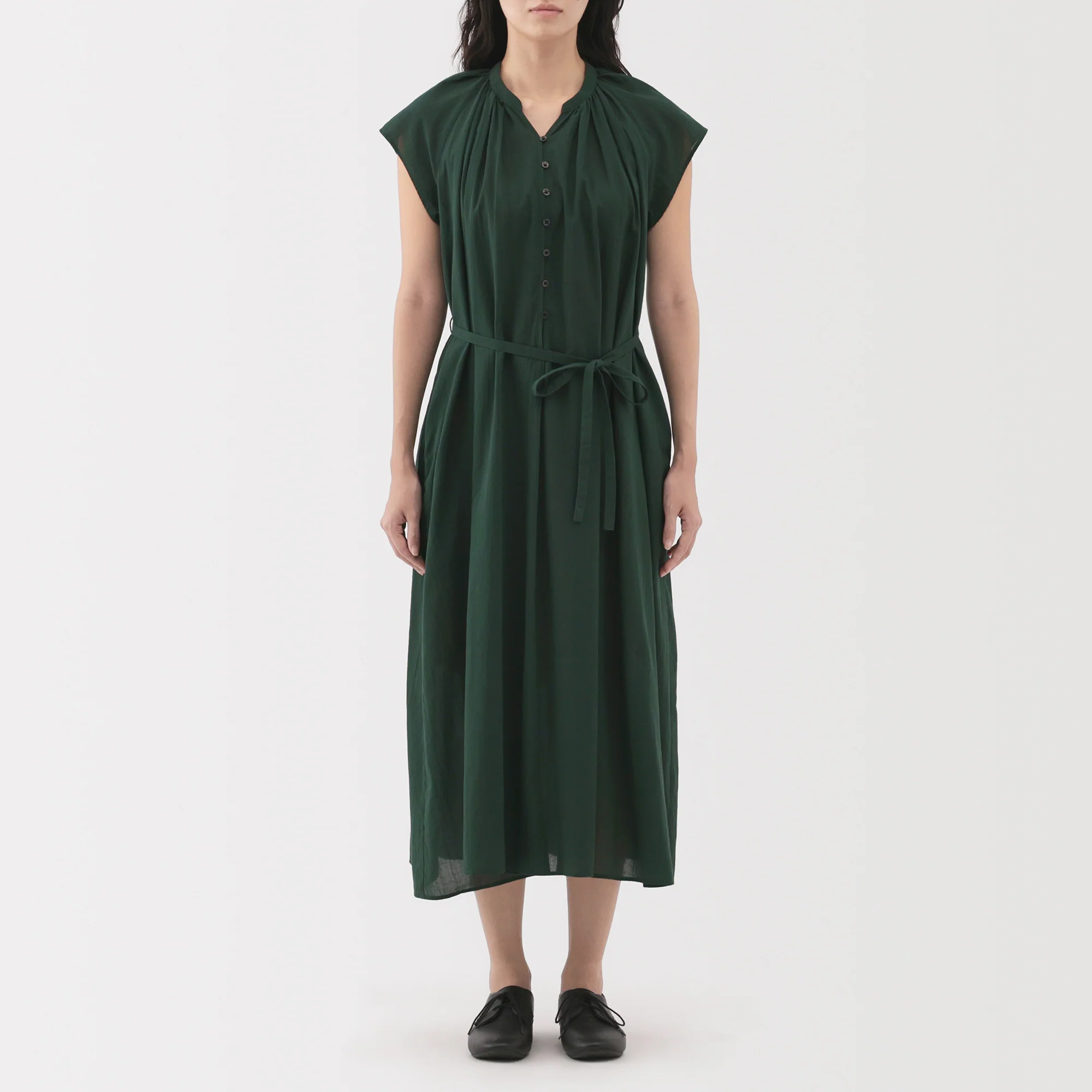 Women's High Twisted Veil French Sleeve Patterned Dress - Image 4