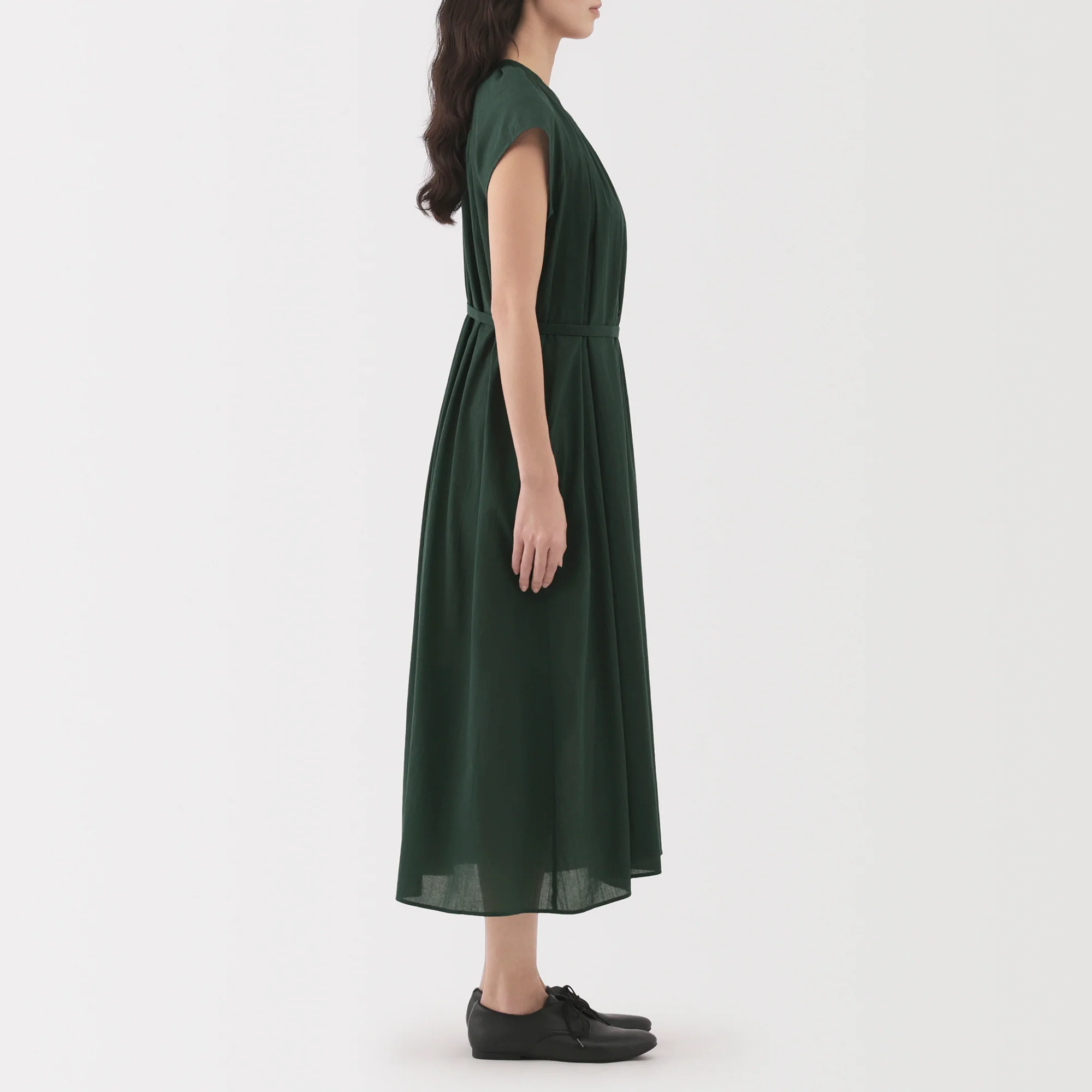 Women's High Twisted Veil French Sleeve Patterned Dress - Image 5