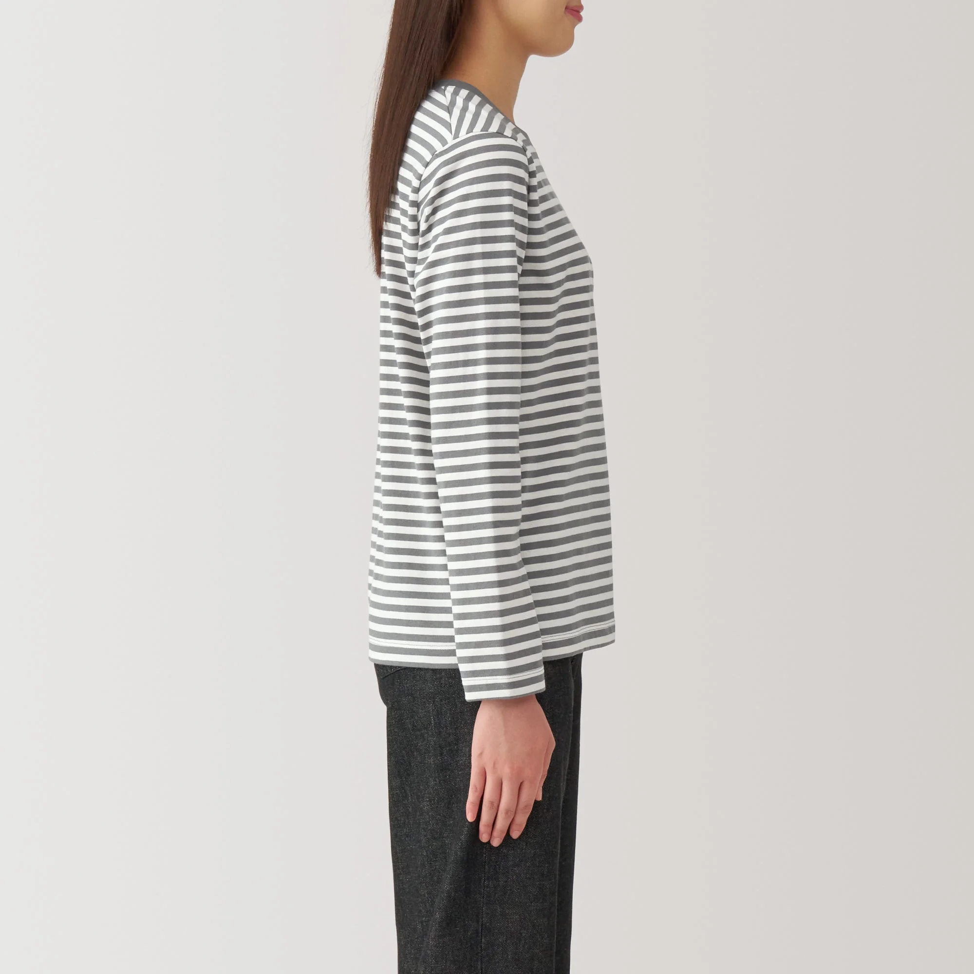 Women's Jersey Crew Neck Long Sleeve Striped T-Shirt - Image 13