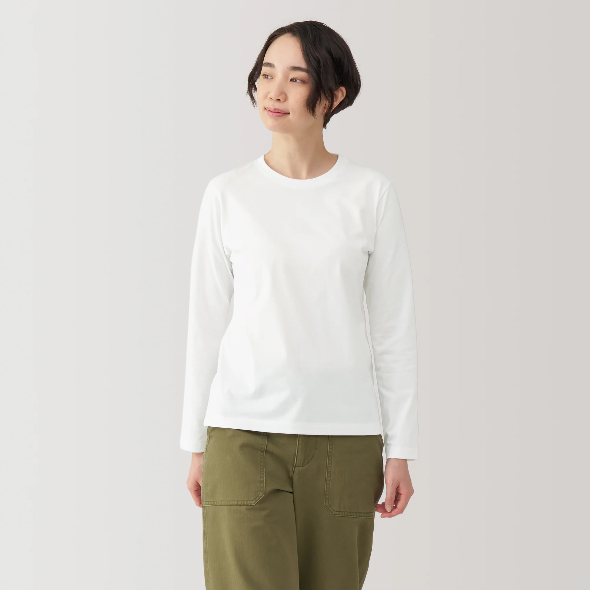Women's Jersey Crew Neck Long Sleeve Striped T-Shirt - Image 35