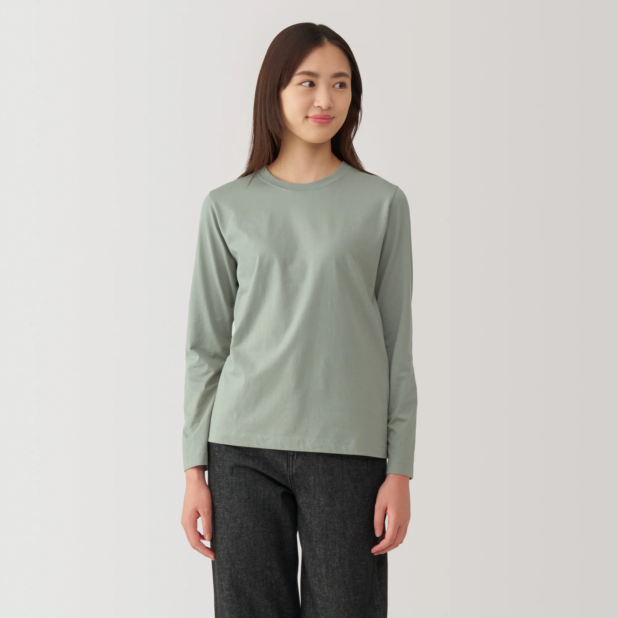 Women's Jersey Crew Neck Long Sleeve Striped T-Shirt - Image 51
