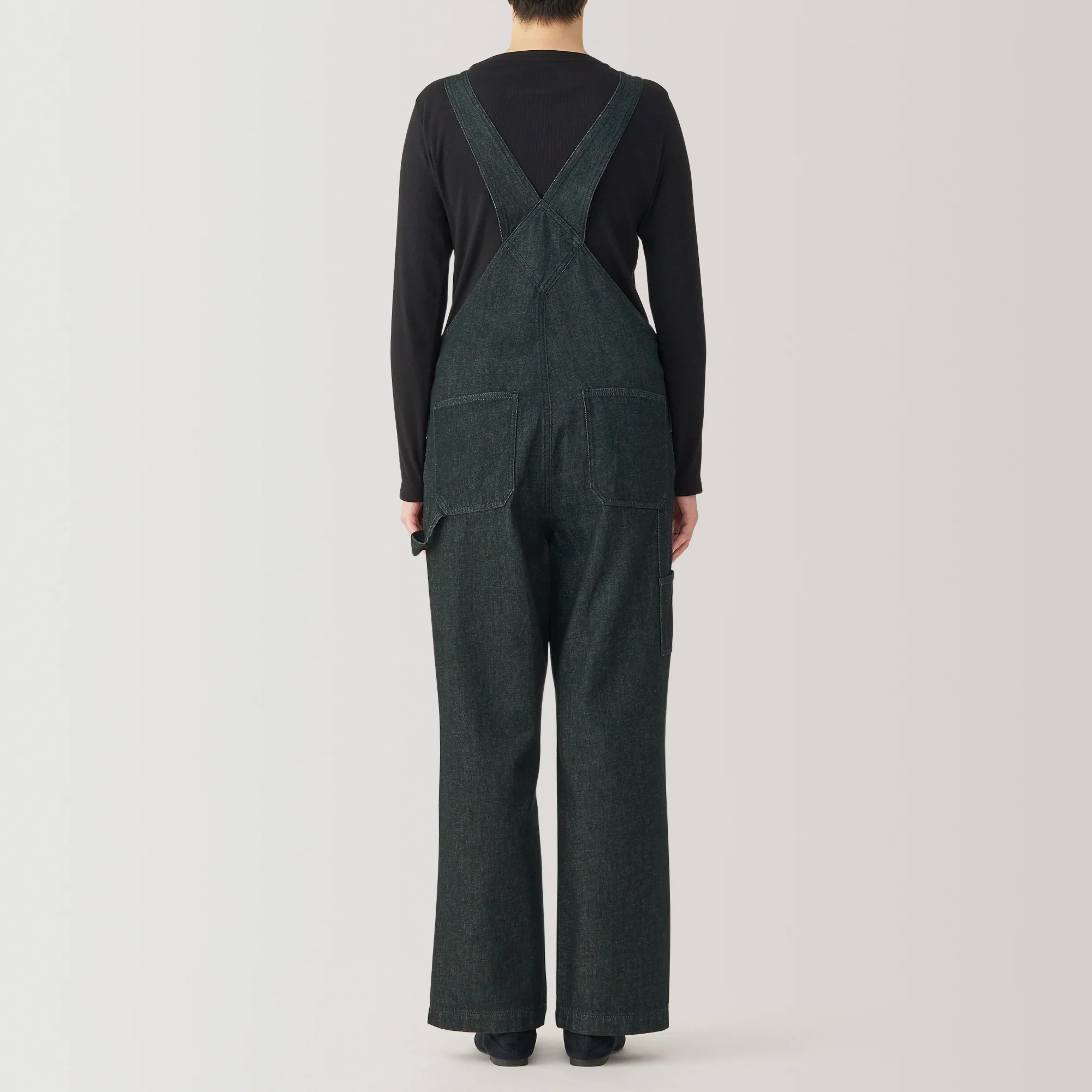 Women Kapok Blend Denim Overalls - Image 6