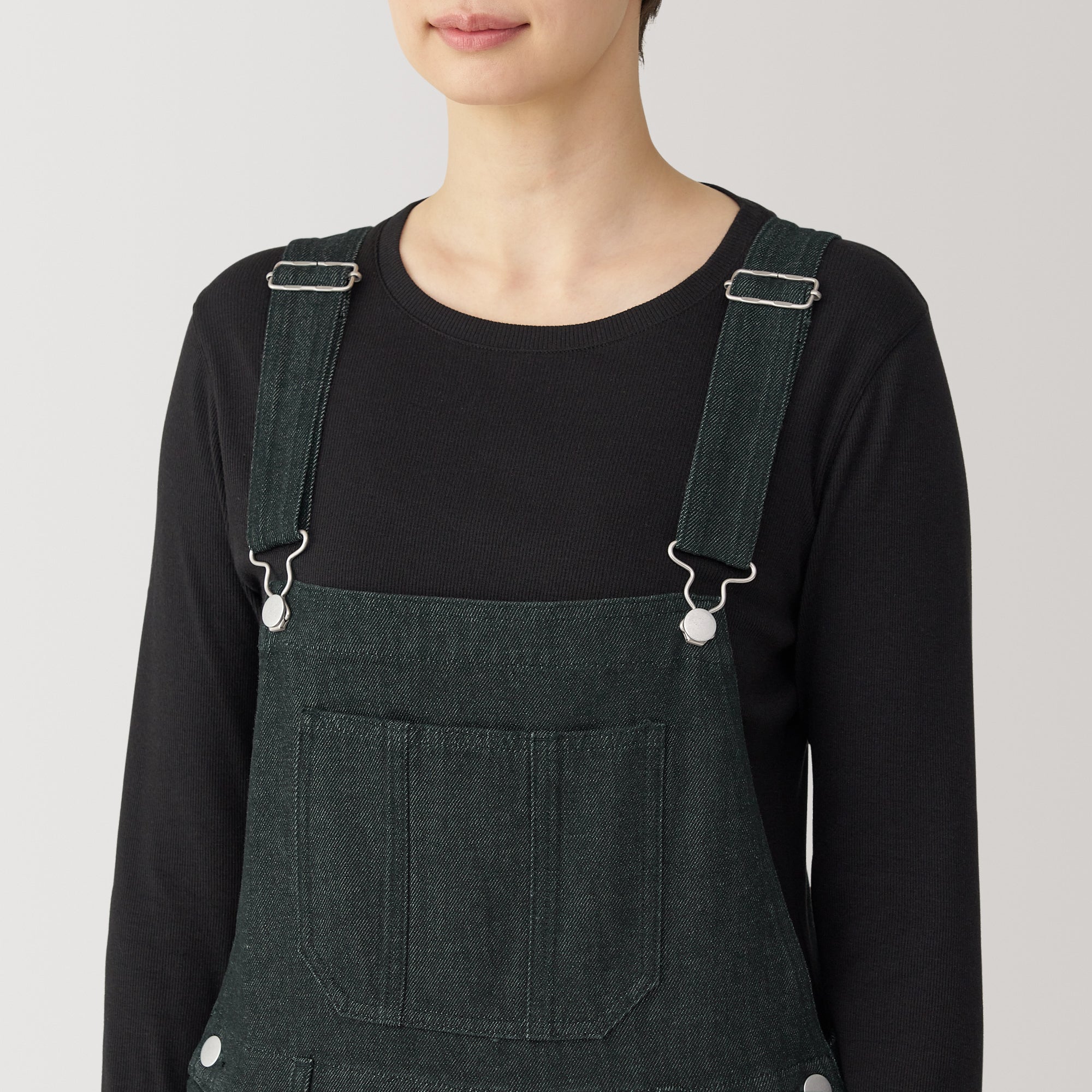 Women Kapok Blend Denim Overalls - Image 7