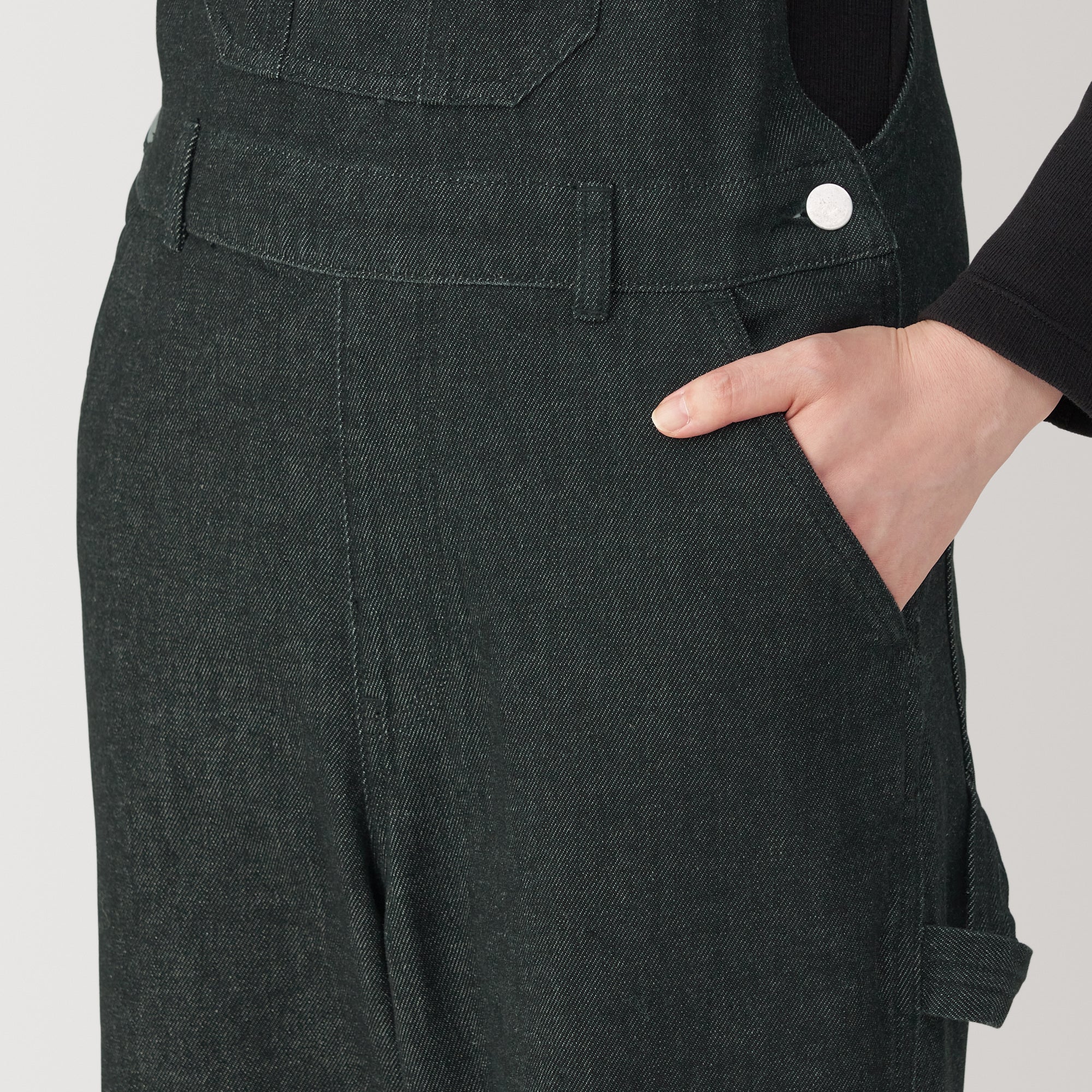 Women Kapok Blend Denim Overalls - Image 8