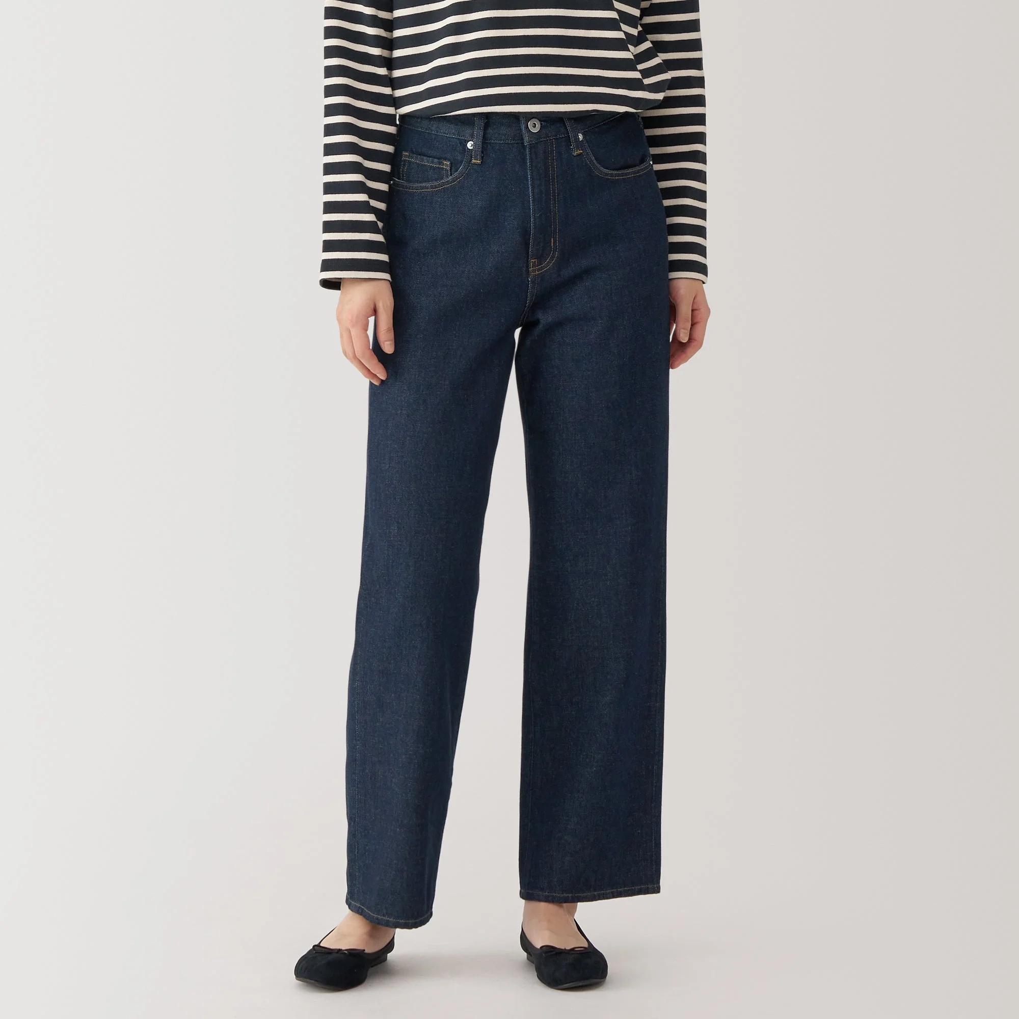 Women's Kapok Blend Denim Straight Pants - Image 3