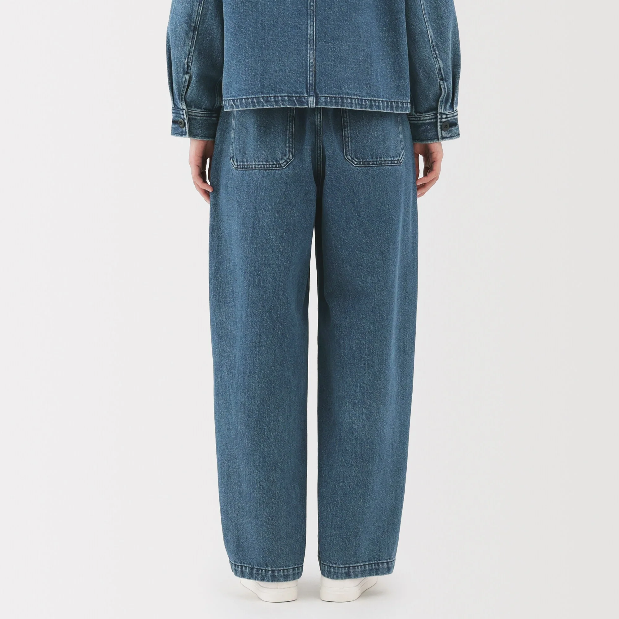Kapok Blend Denim Wide Tapered Pants - Image 15