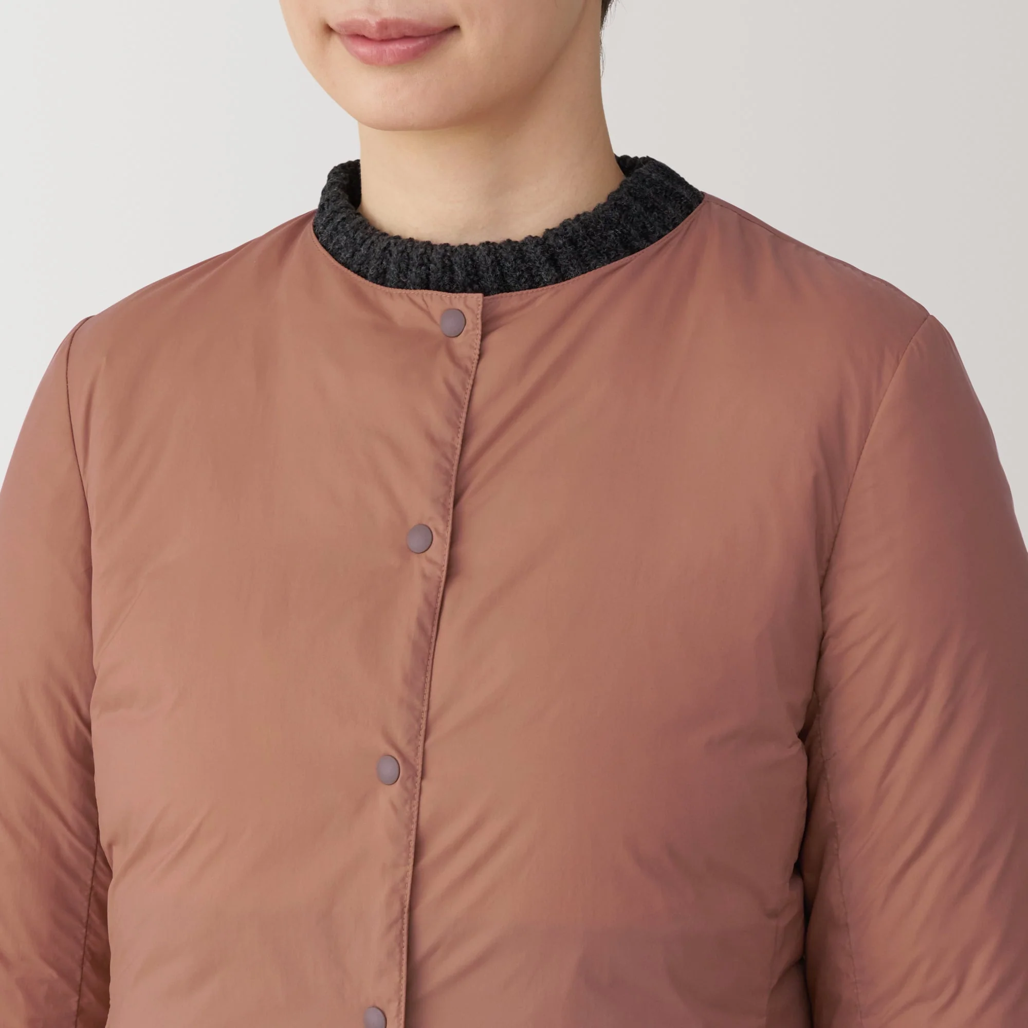 Women's Lightweight Down Collarless Jacket - Image 29
