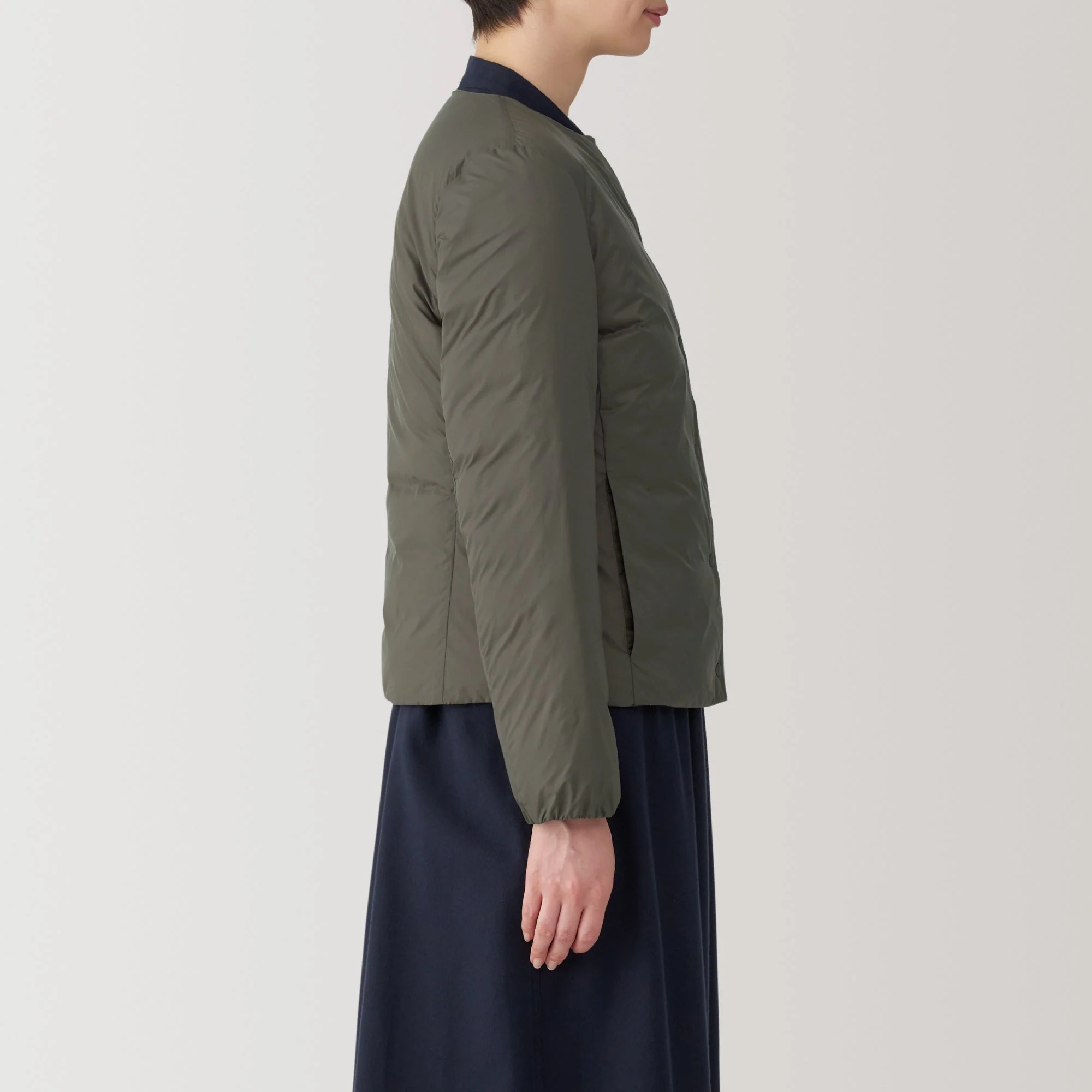 Women's Lightweight Down Collarless Jacket - Image 38