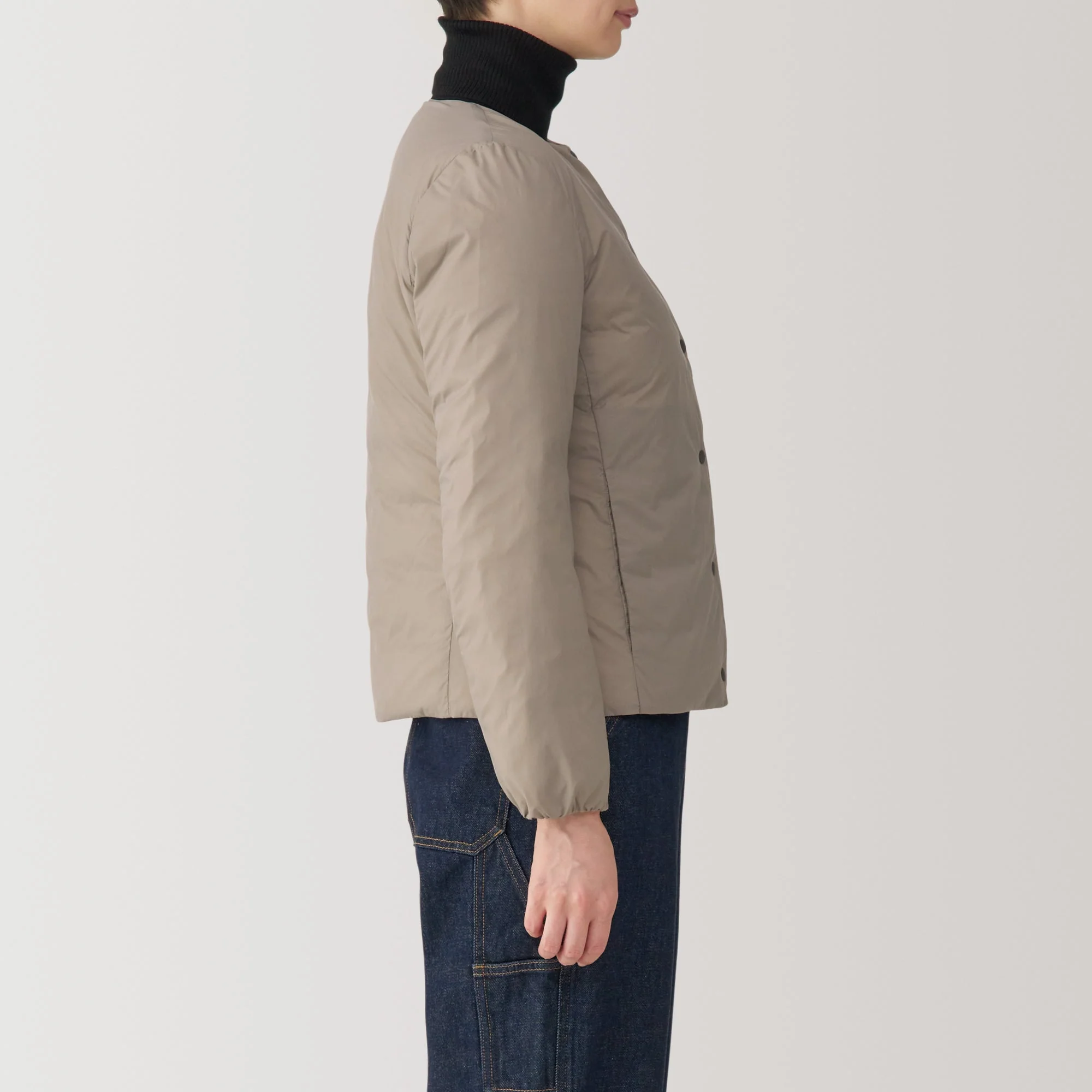Women's Lightweight Down Collarless Jacket - Image 5