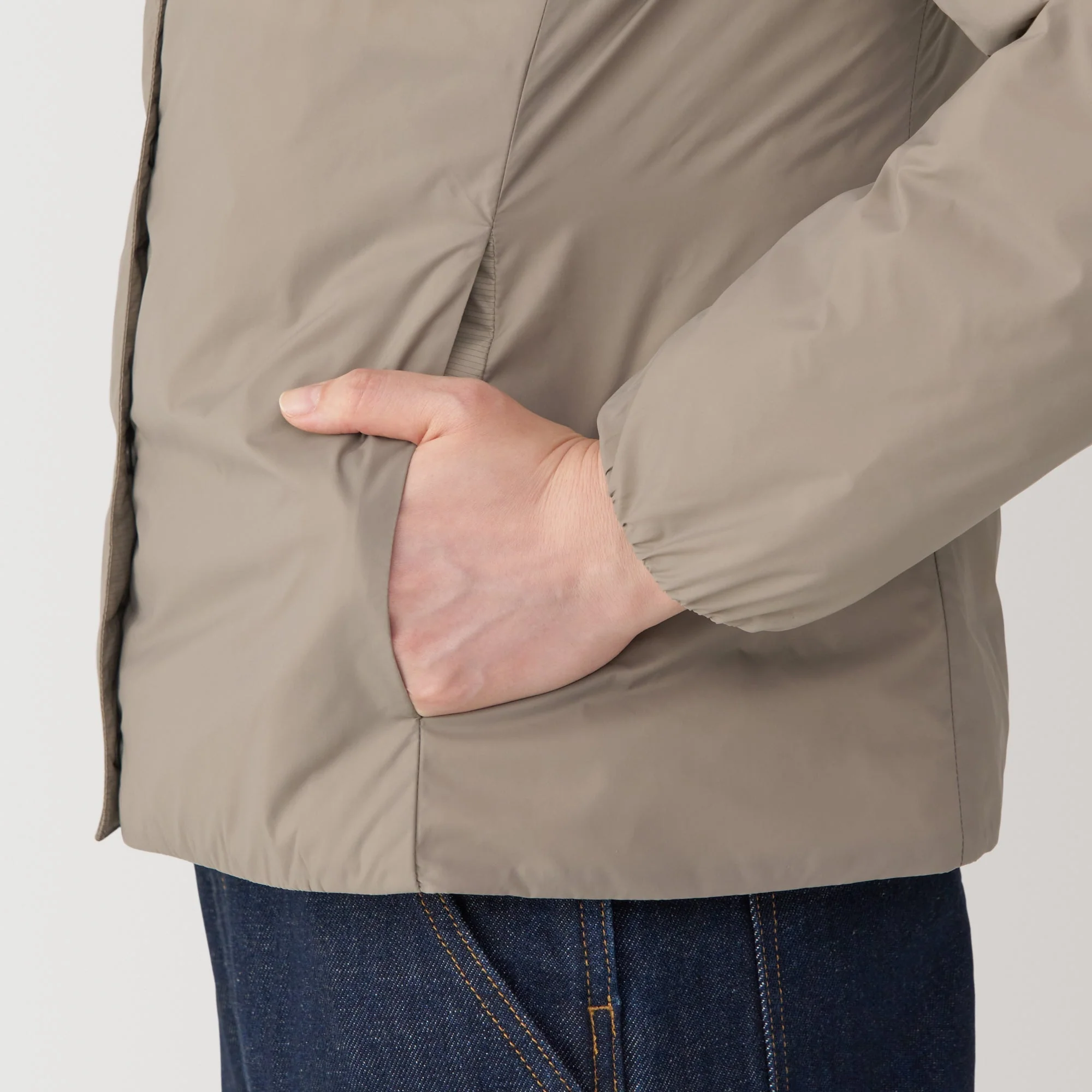 Women's Lightweight Down Collarless Jacket - Image 8