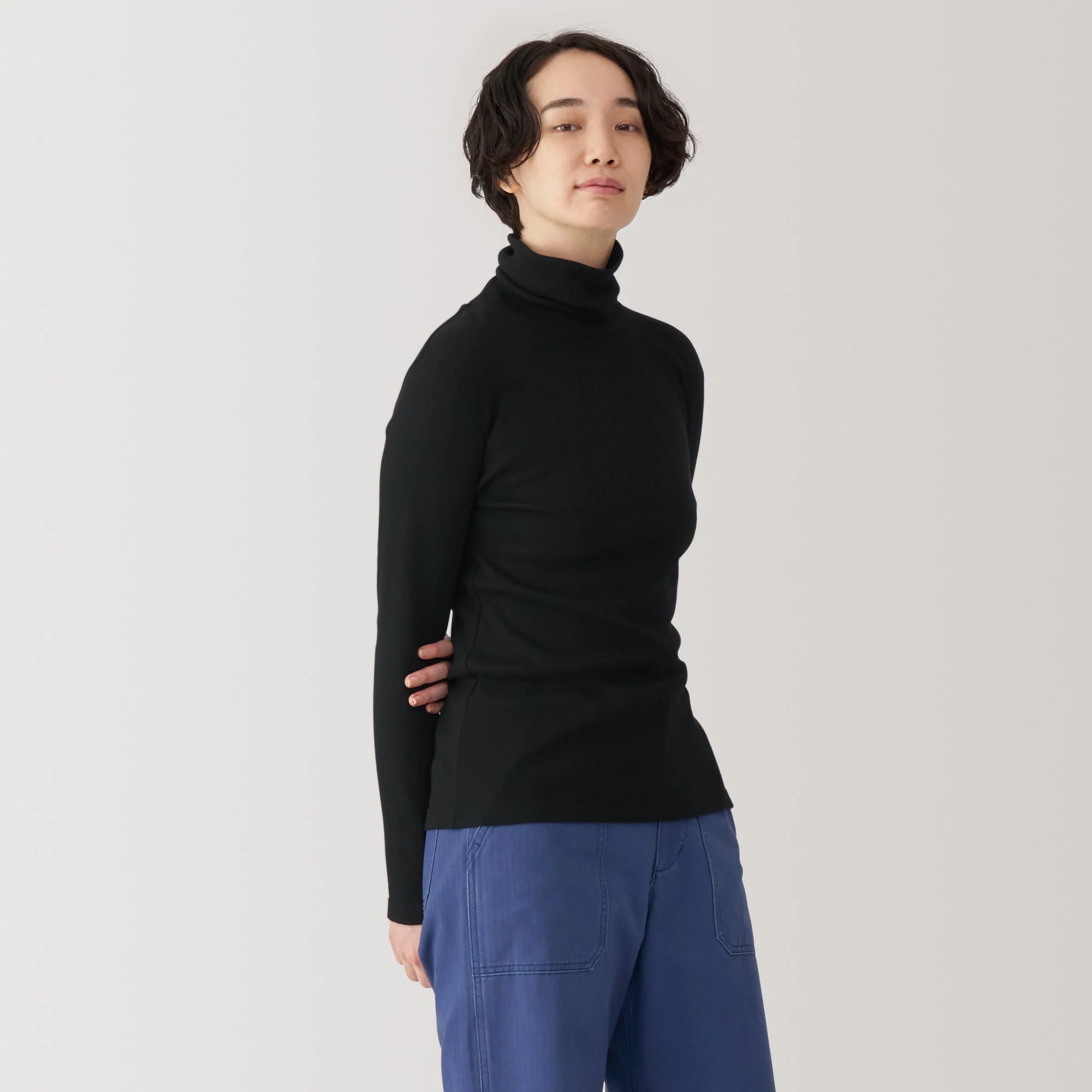 Women's Soy Fibre Blend Ribbed Turtleneck Long Sleeve T-Shirt - Image 19