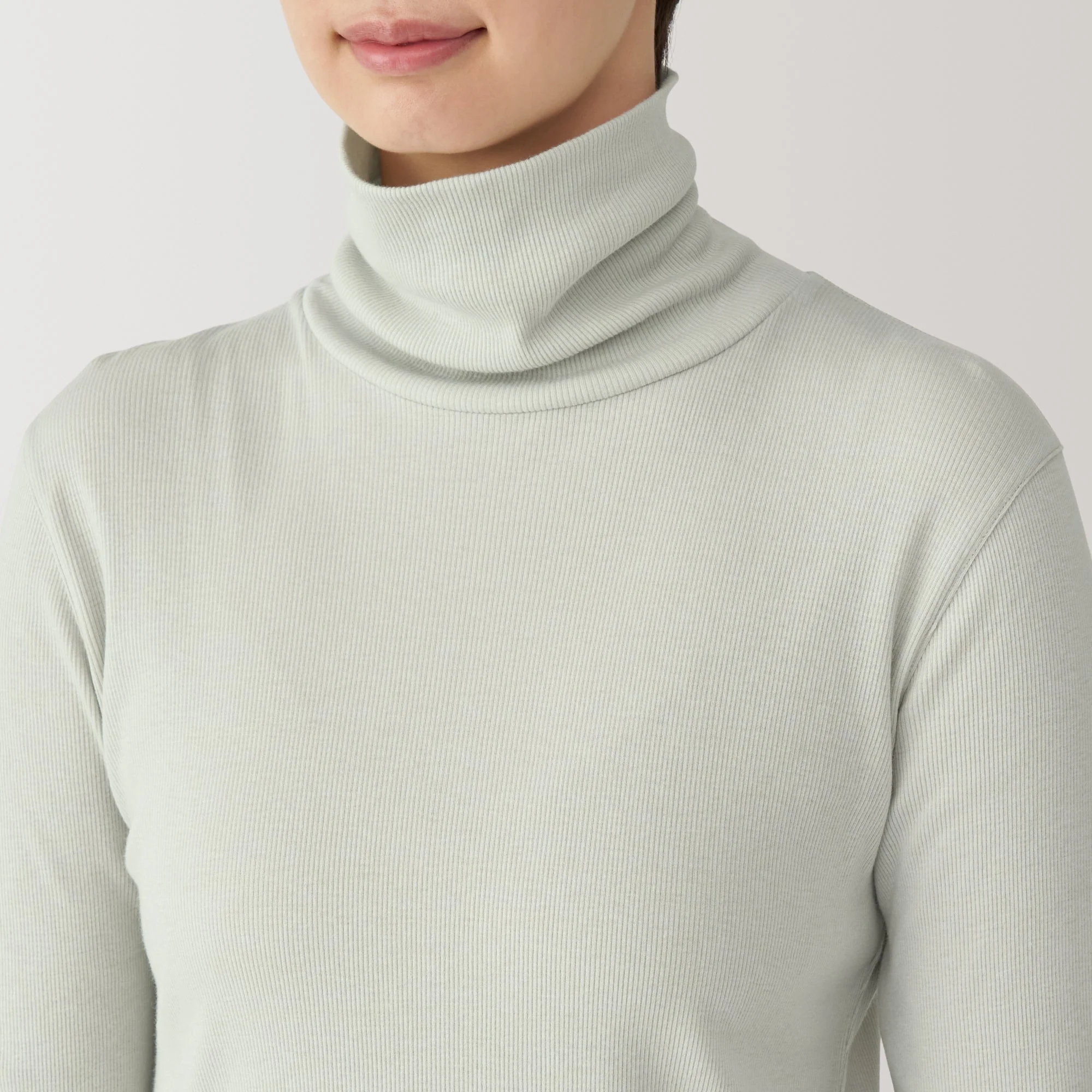 Women's Soy Fibre Blend Ribbed Turtleneck Long Sleeve T-Shirt - Image 31