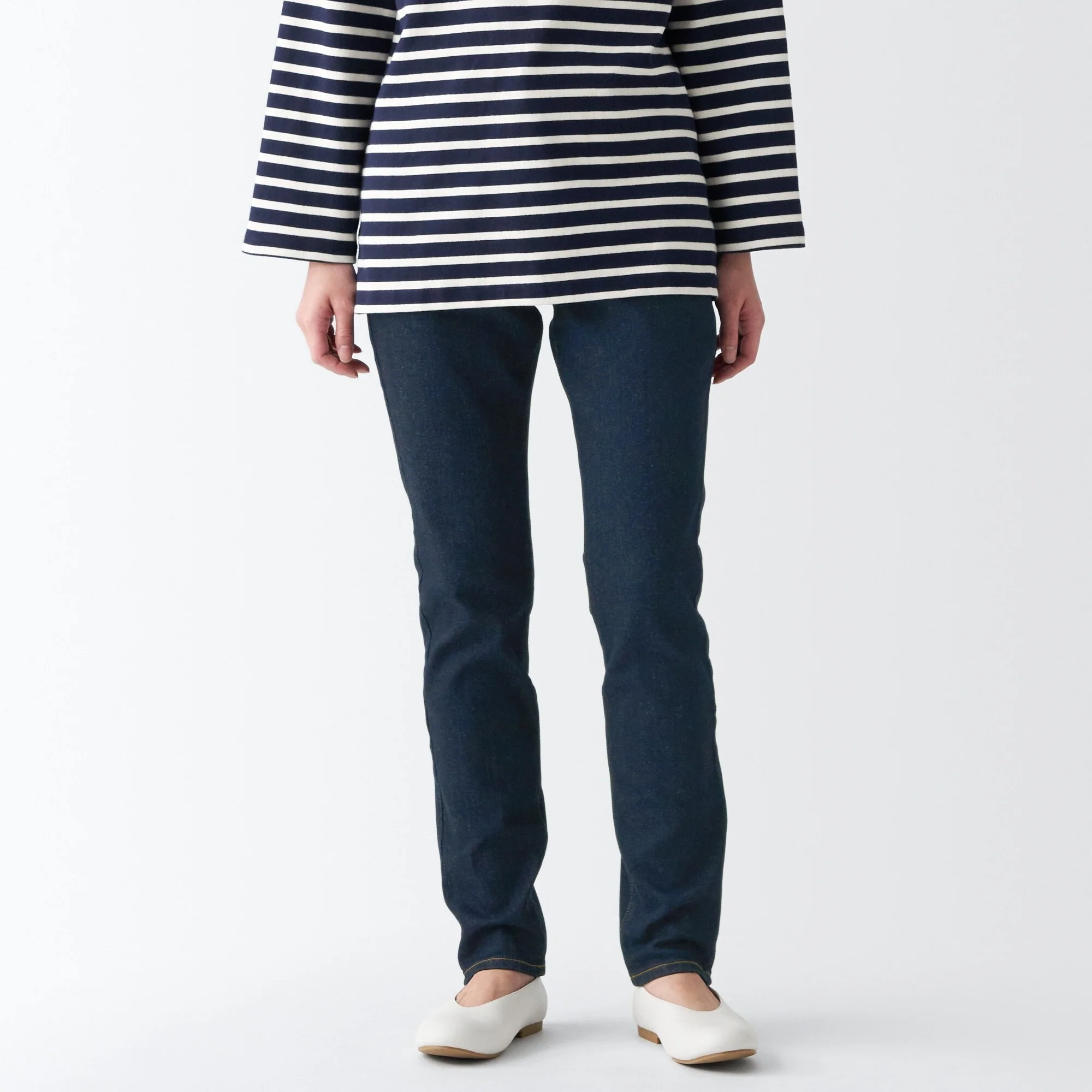 Women's Stretch Denim Slim Pants Dark Navy (L 30inch / 75cm) - Image 3
