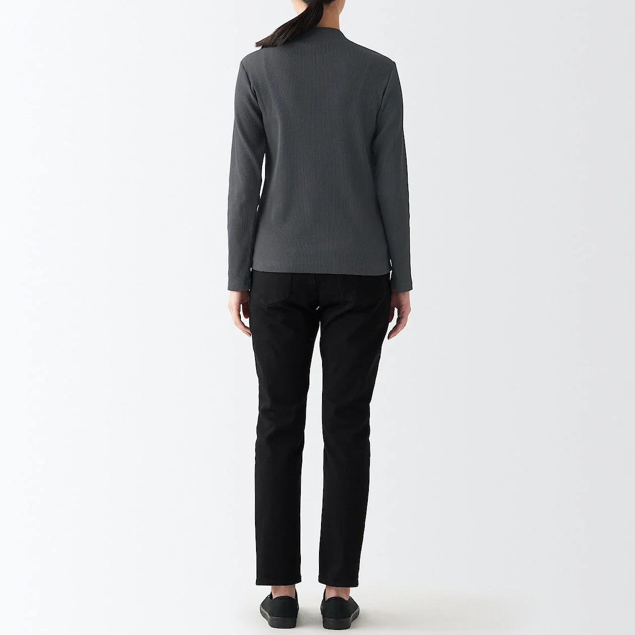 Women's Stretch Ribbed High Neck T-Shirt - Image 15