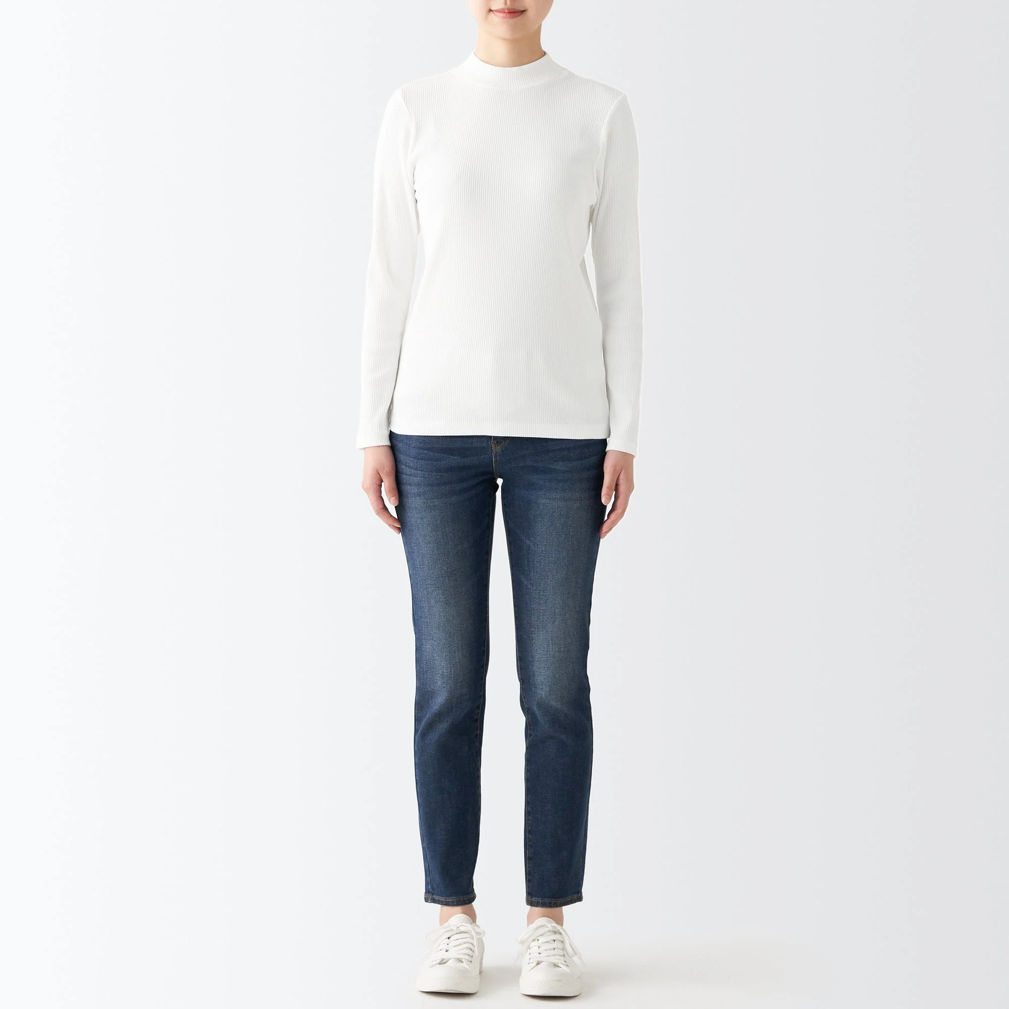 Women's Stretch Ribbed High Neck T-Shirt - Image 5