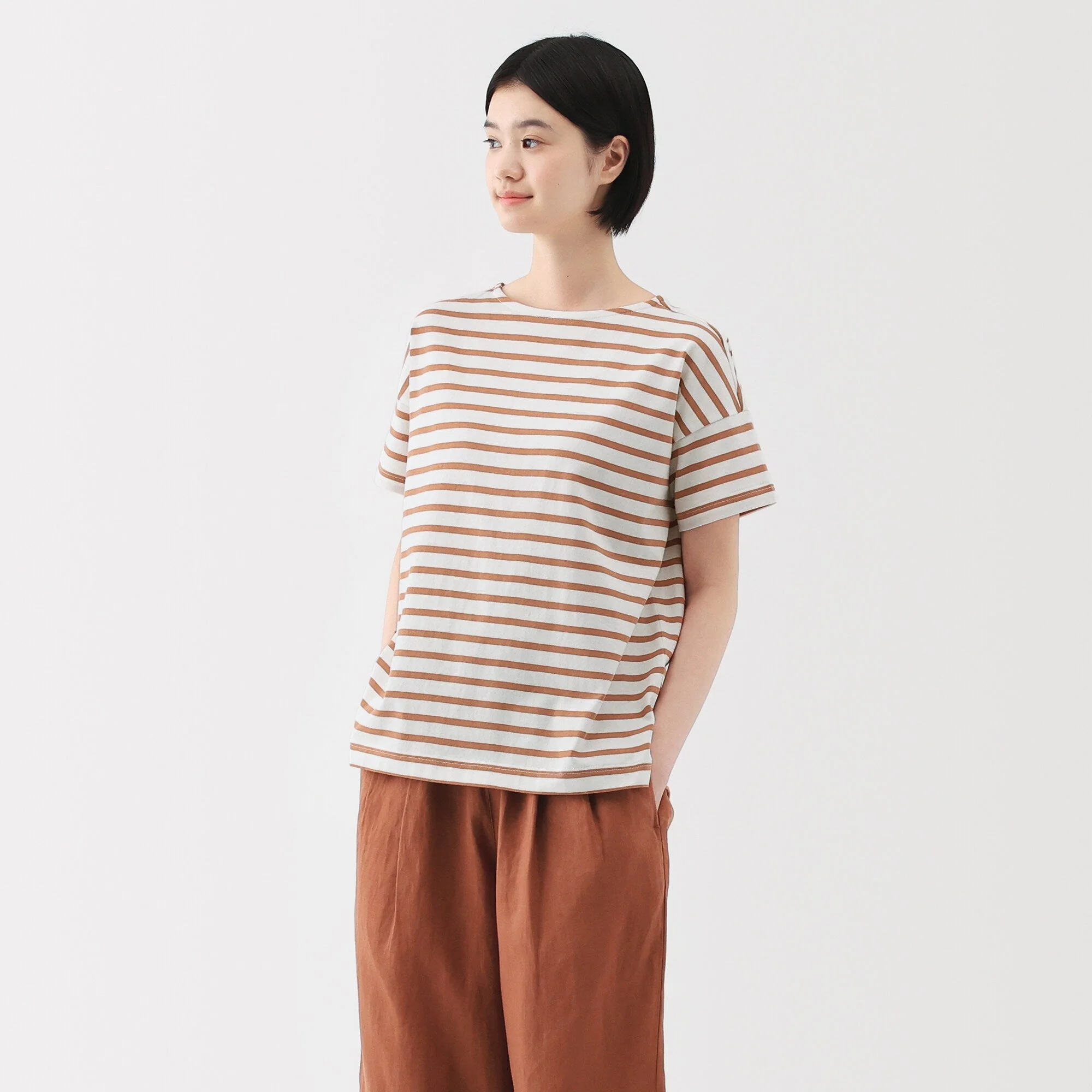 Women's Boat Neck Short Sleeve T-Shirt - Image 11