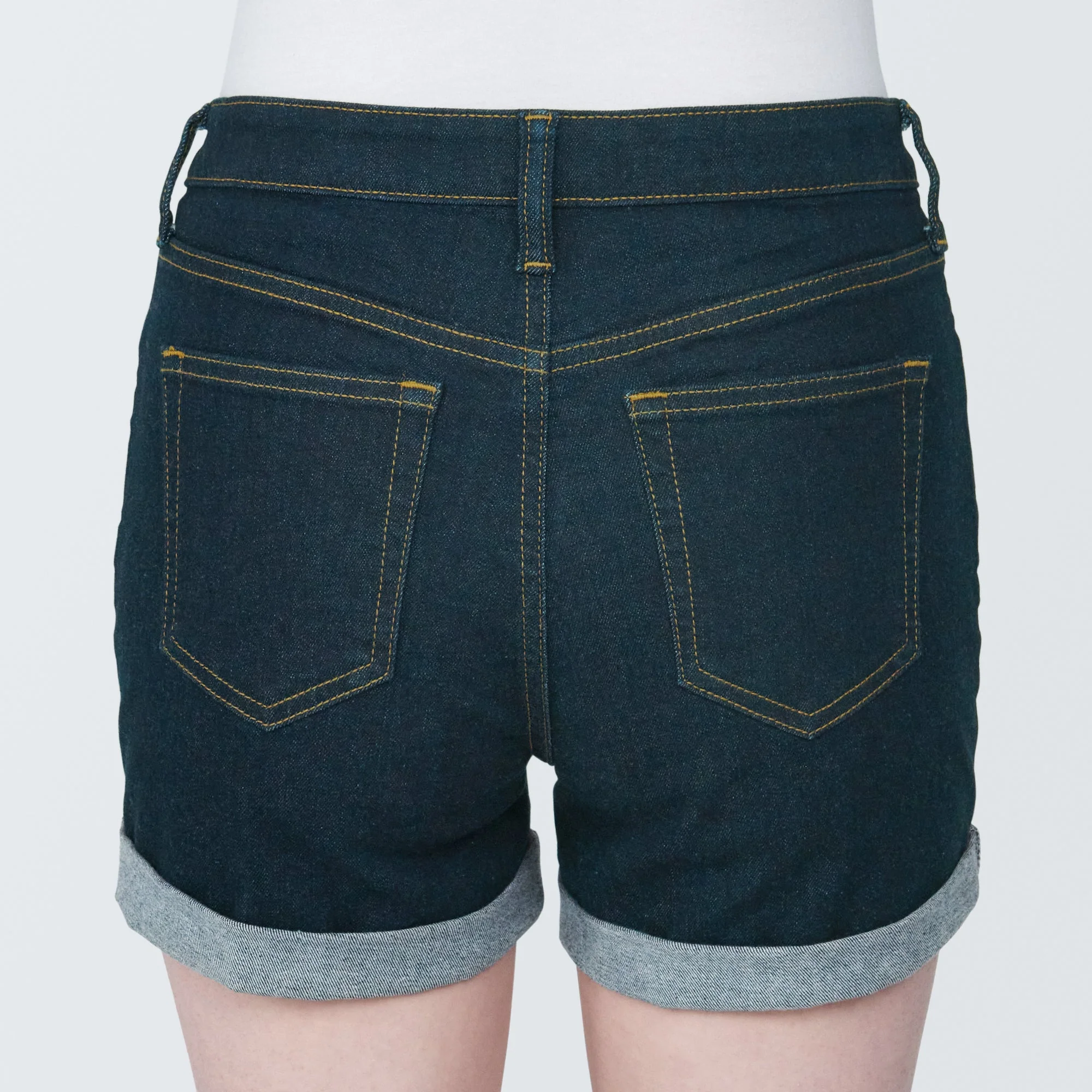 Women's Super Stretchy Denim Shorts Dark Navy - Image 7