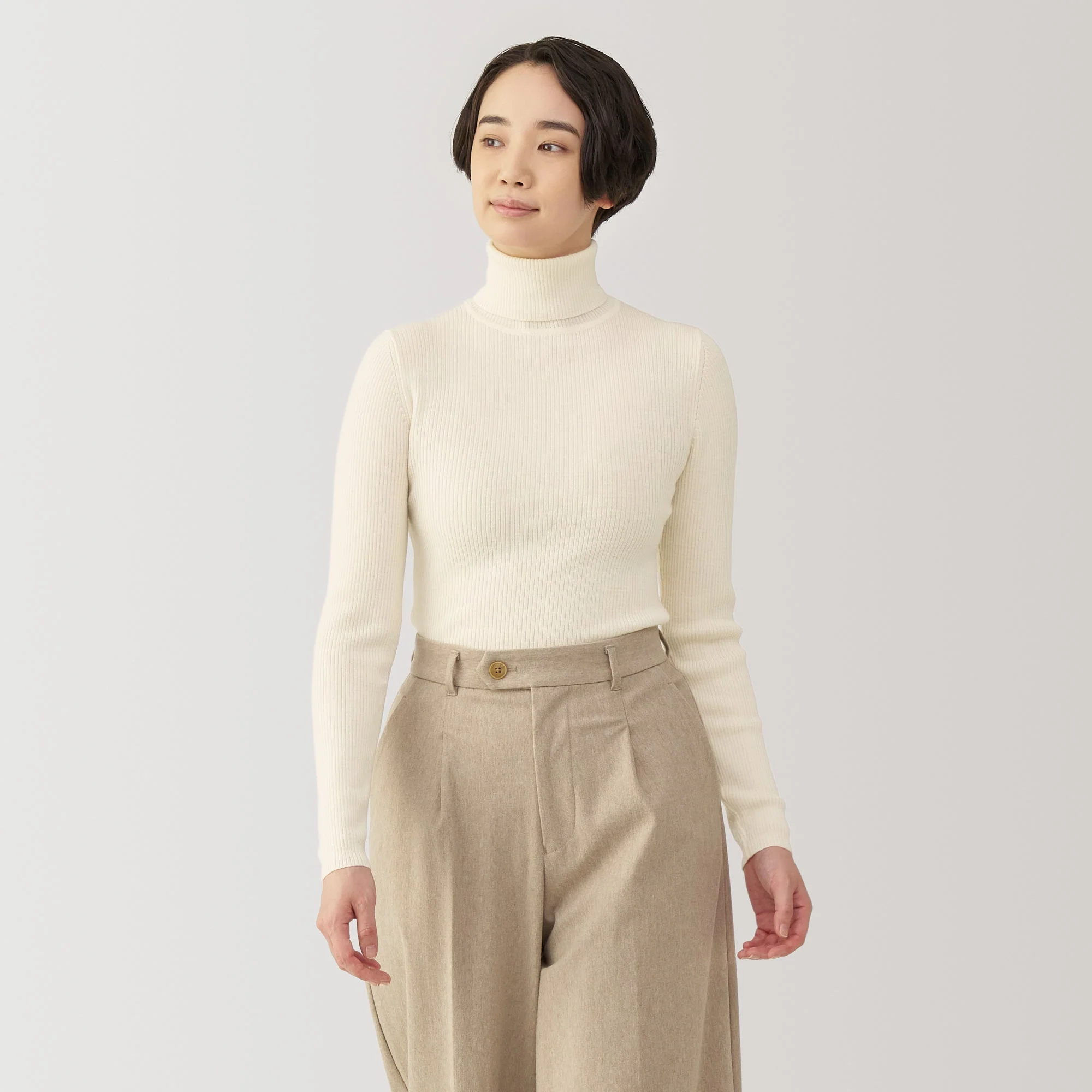 Women's Washable High Gauge Turtleneck Sweater - Image 10