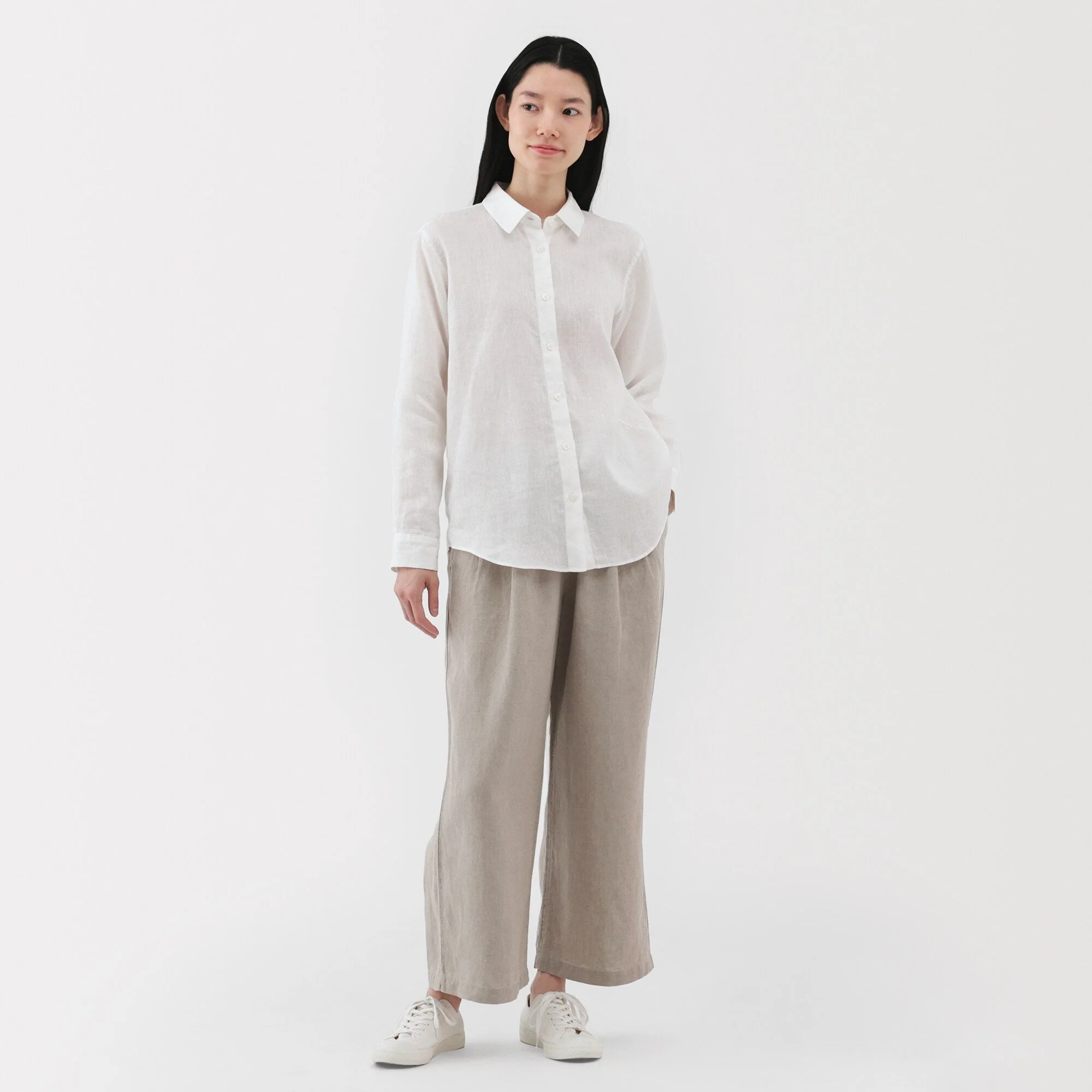 Women's Washed Linen Easy Wide Pants - Image 13
