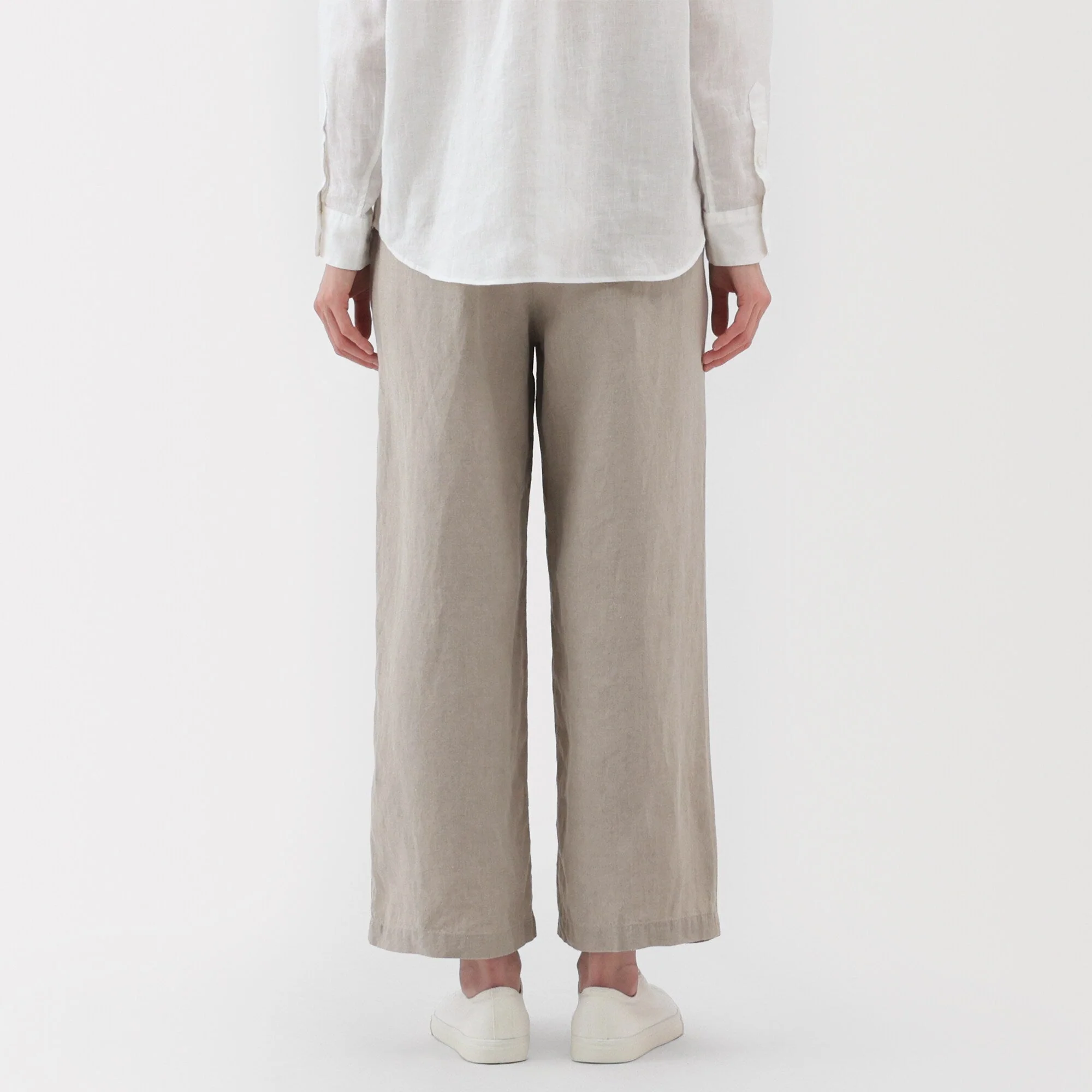 Women's Washed Linen Easy Wide Pants - Image 15
