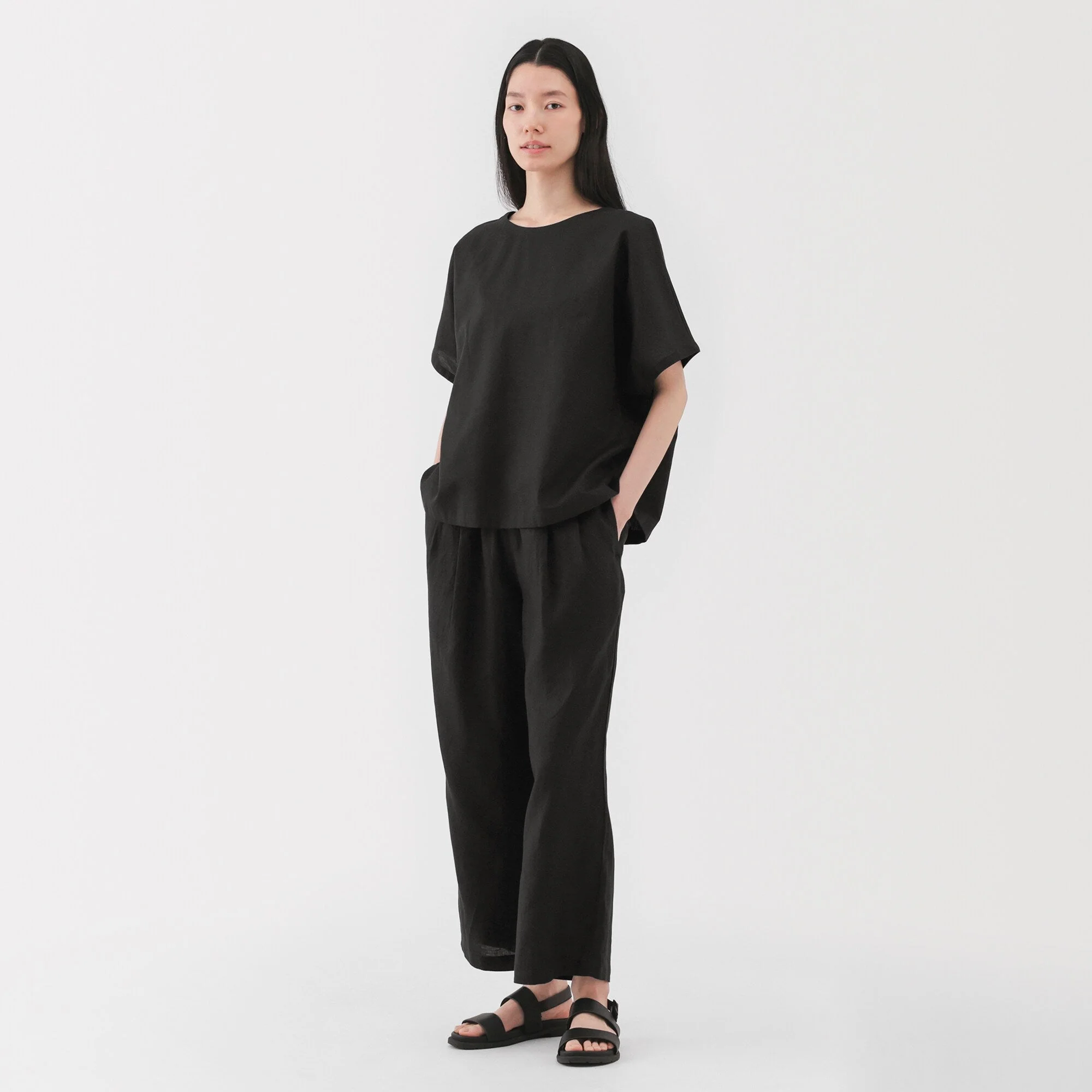 Women's Washed Linen Easy Wide Pants - Image 22