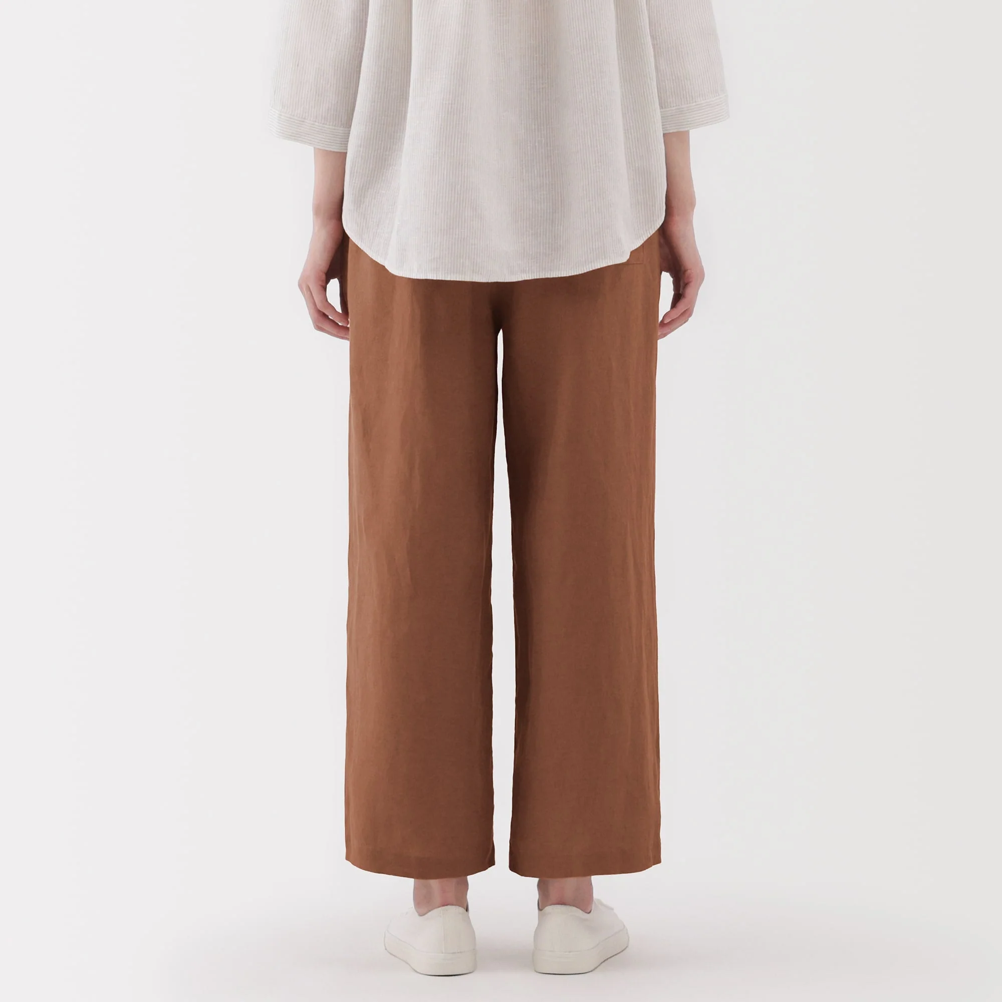 Women's Washed Linen Easy Wide Pants - Image 6