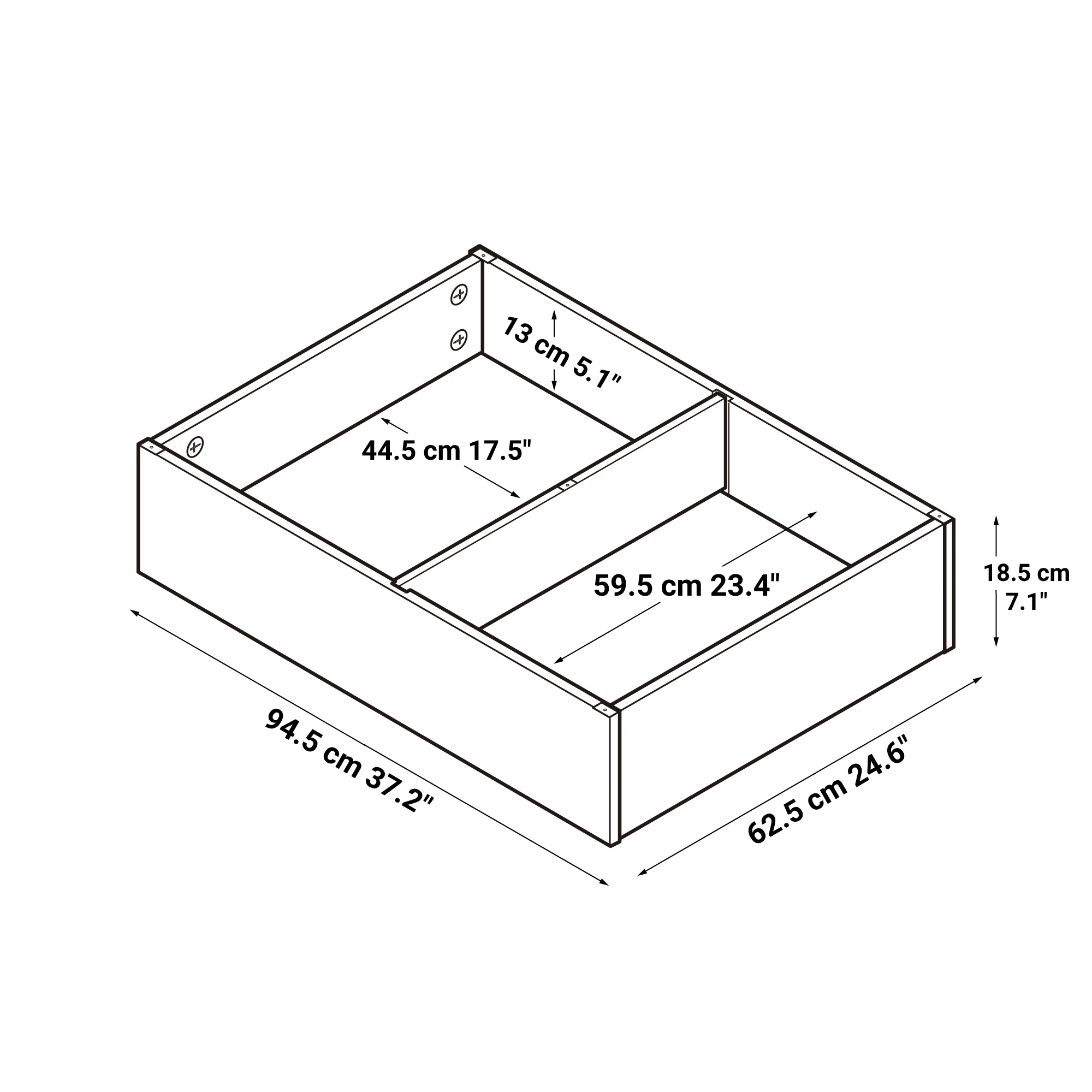 [HD] Wooden Bed Storage Box with Divider - Image 10