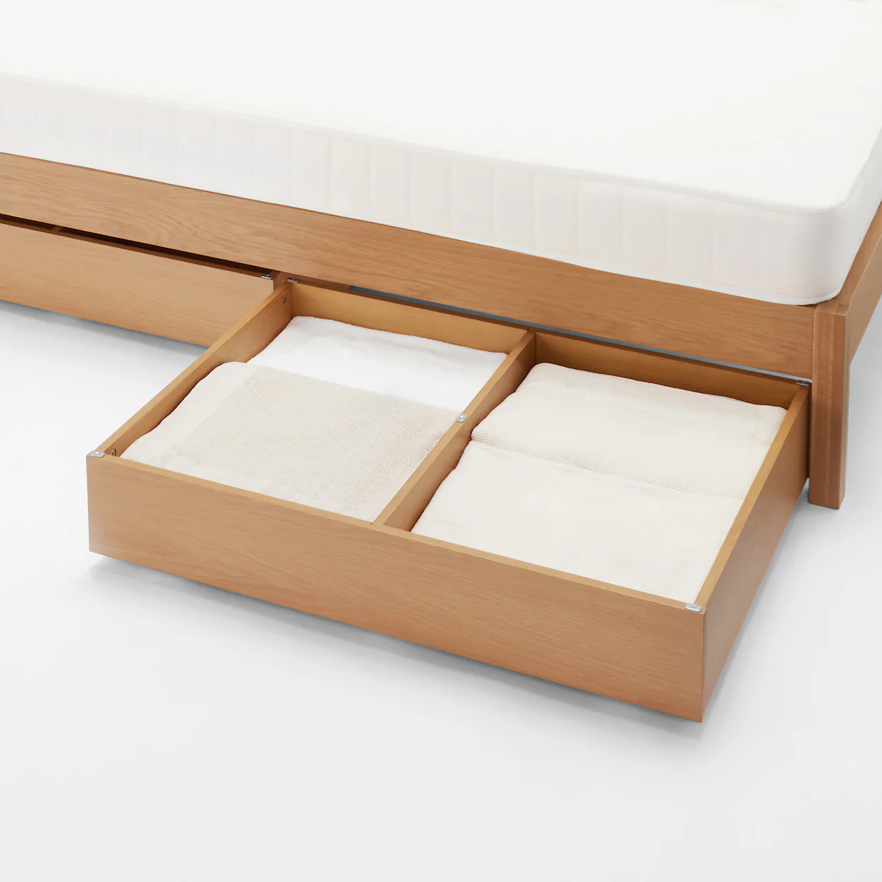 [HD] Wooden Bed Storage Box with Divider - Image 9