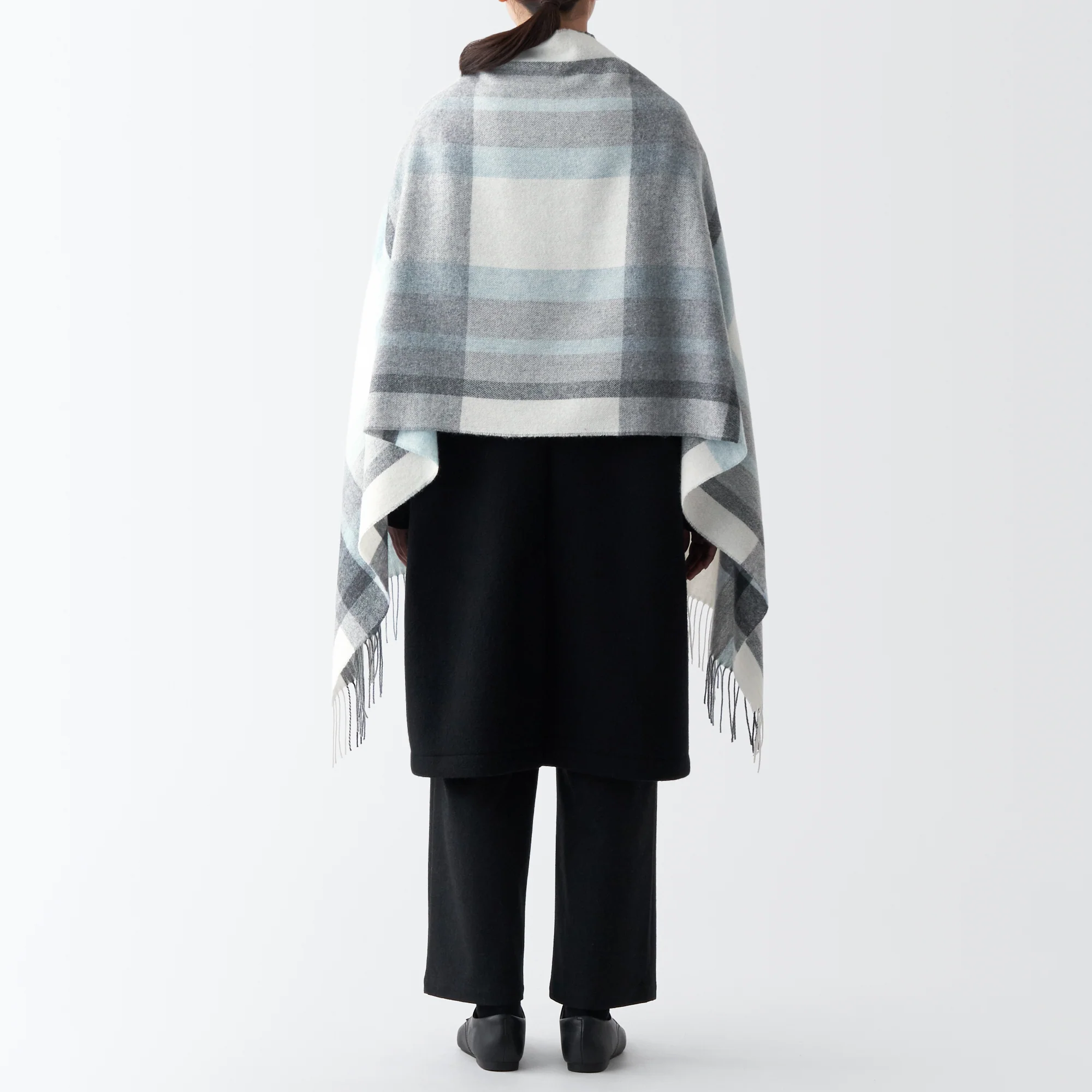 Wool 2-way Large Stole - Patterned - Image 16