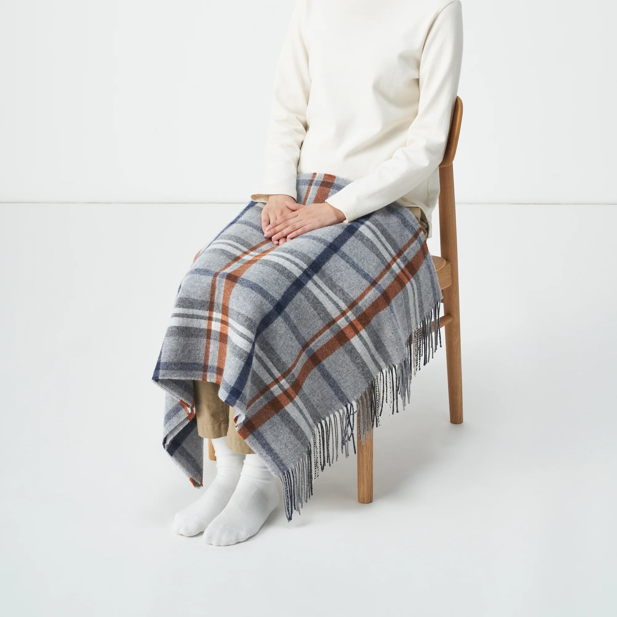 Wool 2-way Large Stole - Patterned - Image 27