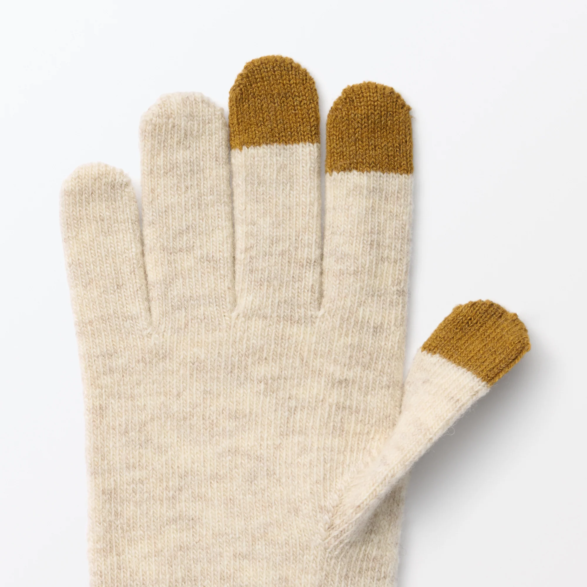 Wool Blend Touchscreen Bicolor Gloves - Image 4